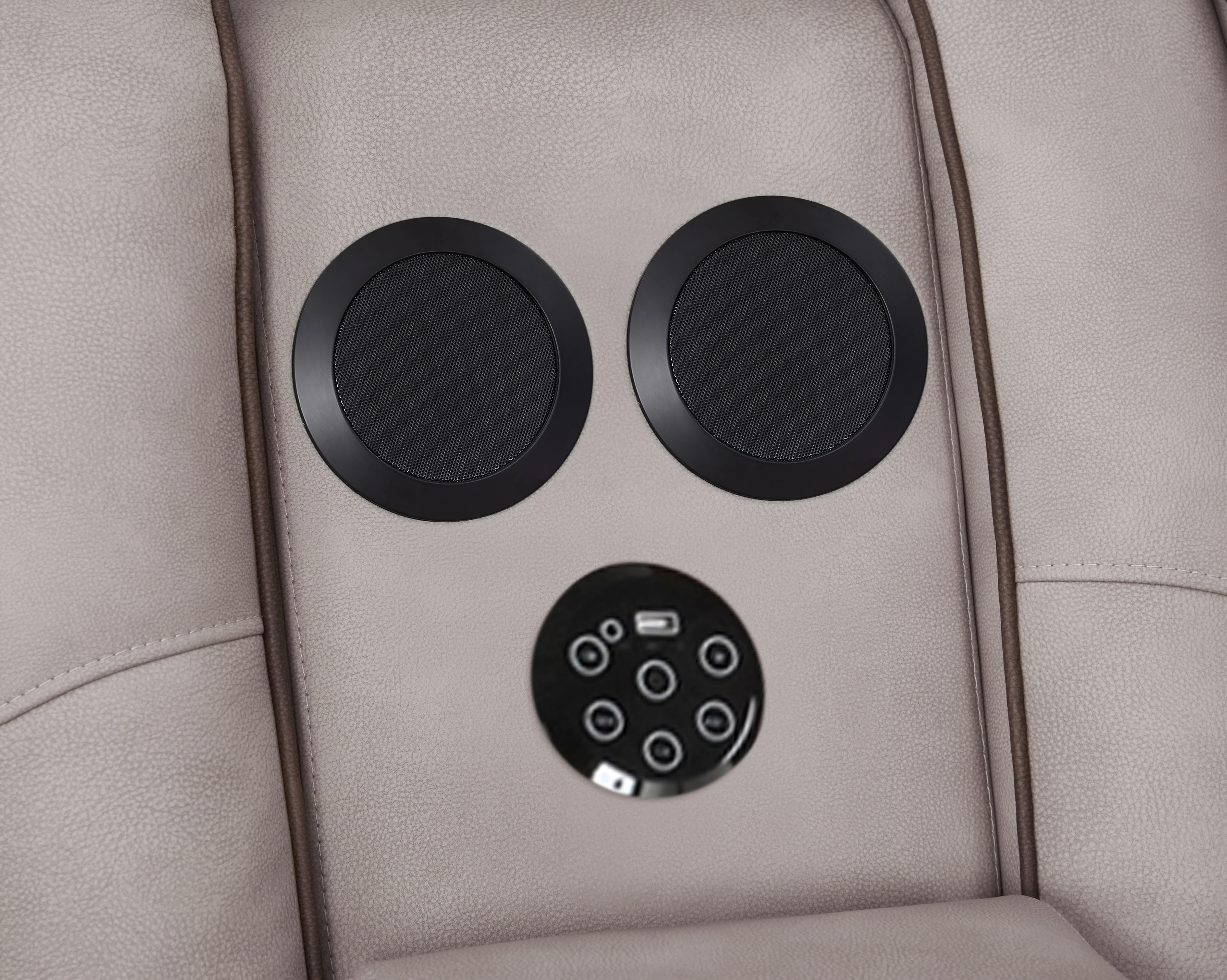 3-Piece Beige & Brown Power Reclining Living Room Set with Power Headrests, Bluetooth Speakers, Wireless Charging & LED Lights - Image 11