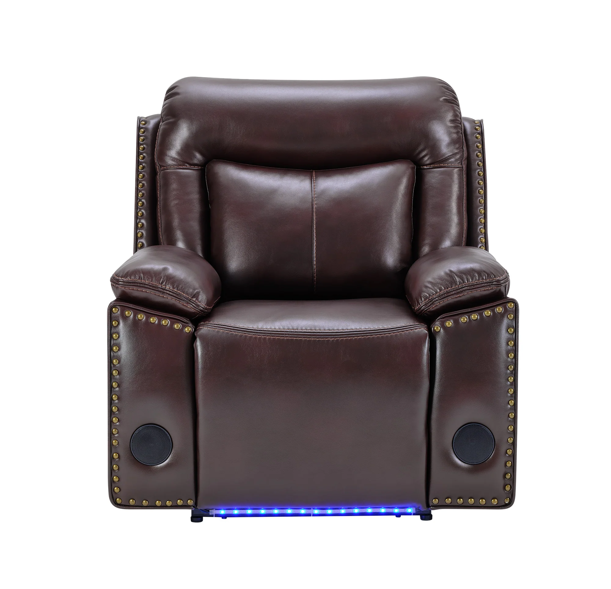 3-Piece Brown Power Reclining Living Room Set with Console Loveseat, USB & Bluetooth Speaker - Image 4