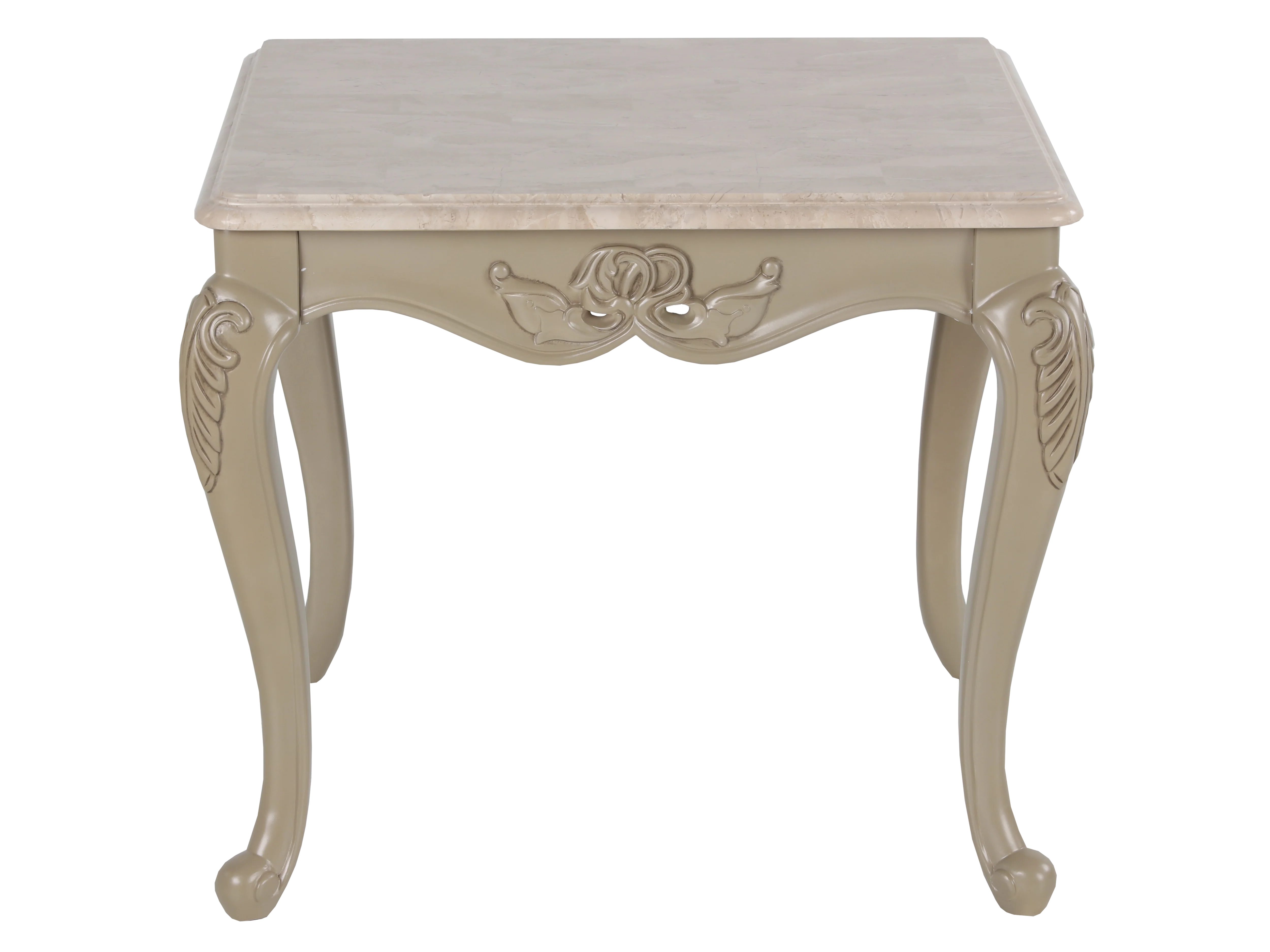 Traditional Glam Champagne 3 Piece Coffee Table Set with Real Marble Tabletops - Image 6