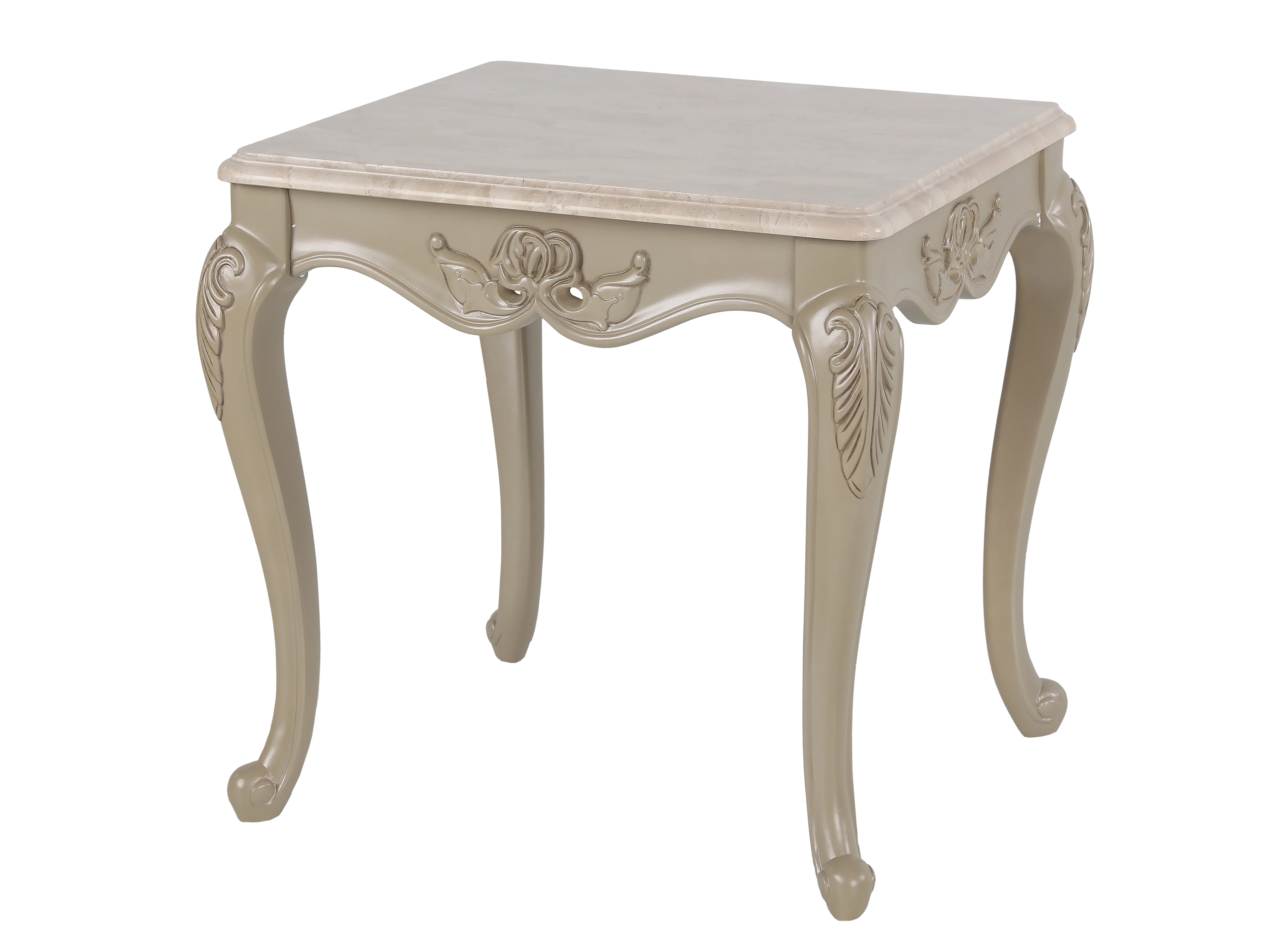 Traditional Glam Champagne 3 Piece Coffee Table Set with Real Marble Tabletops - Image 7