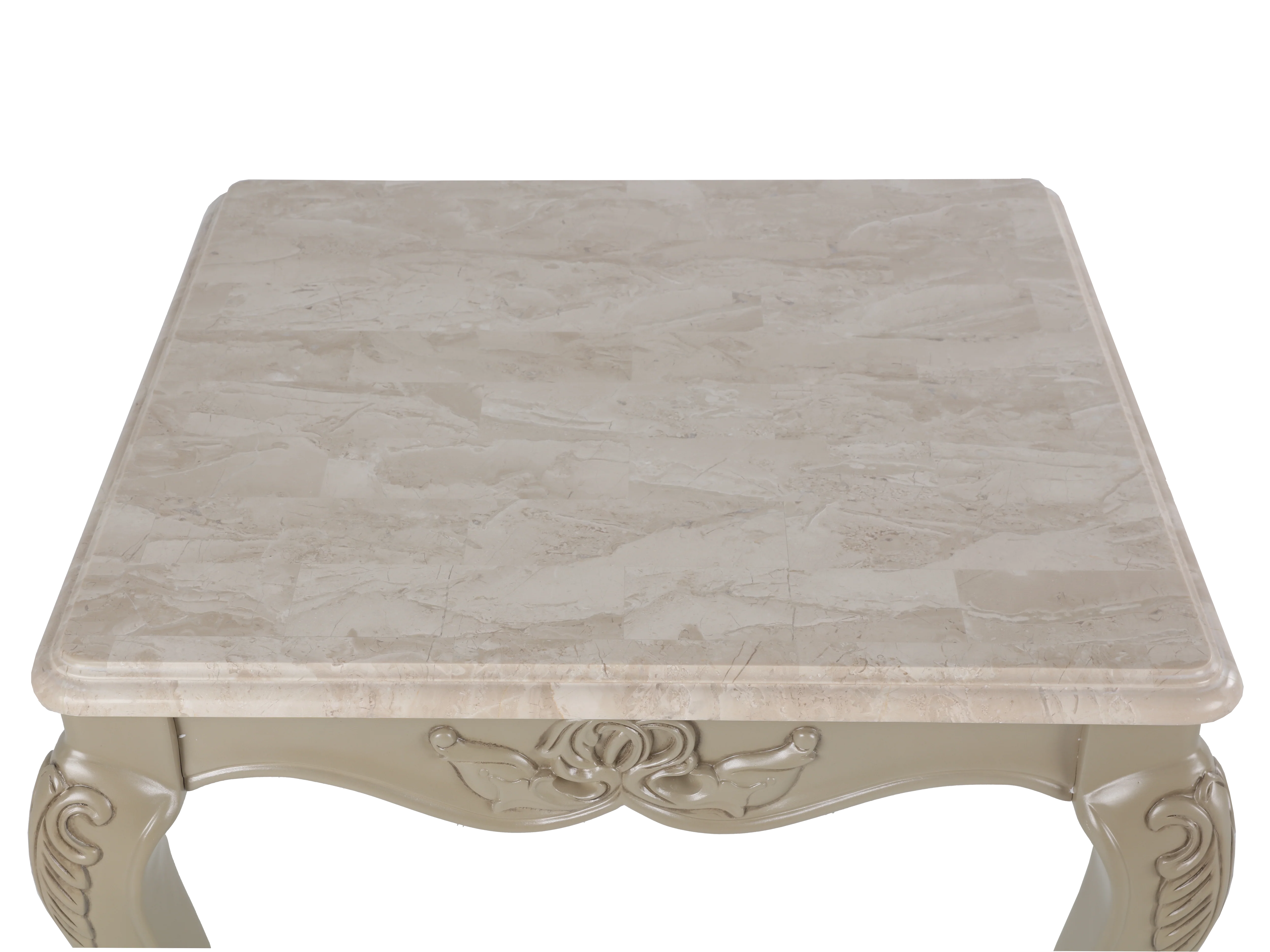 Traditional Glam Champagne 3 Piece Coffee Table Set with Real Marble Tabletops - Image 9