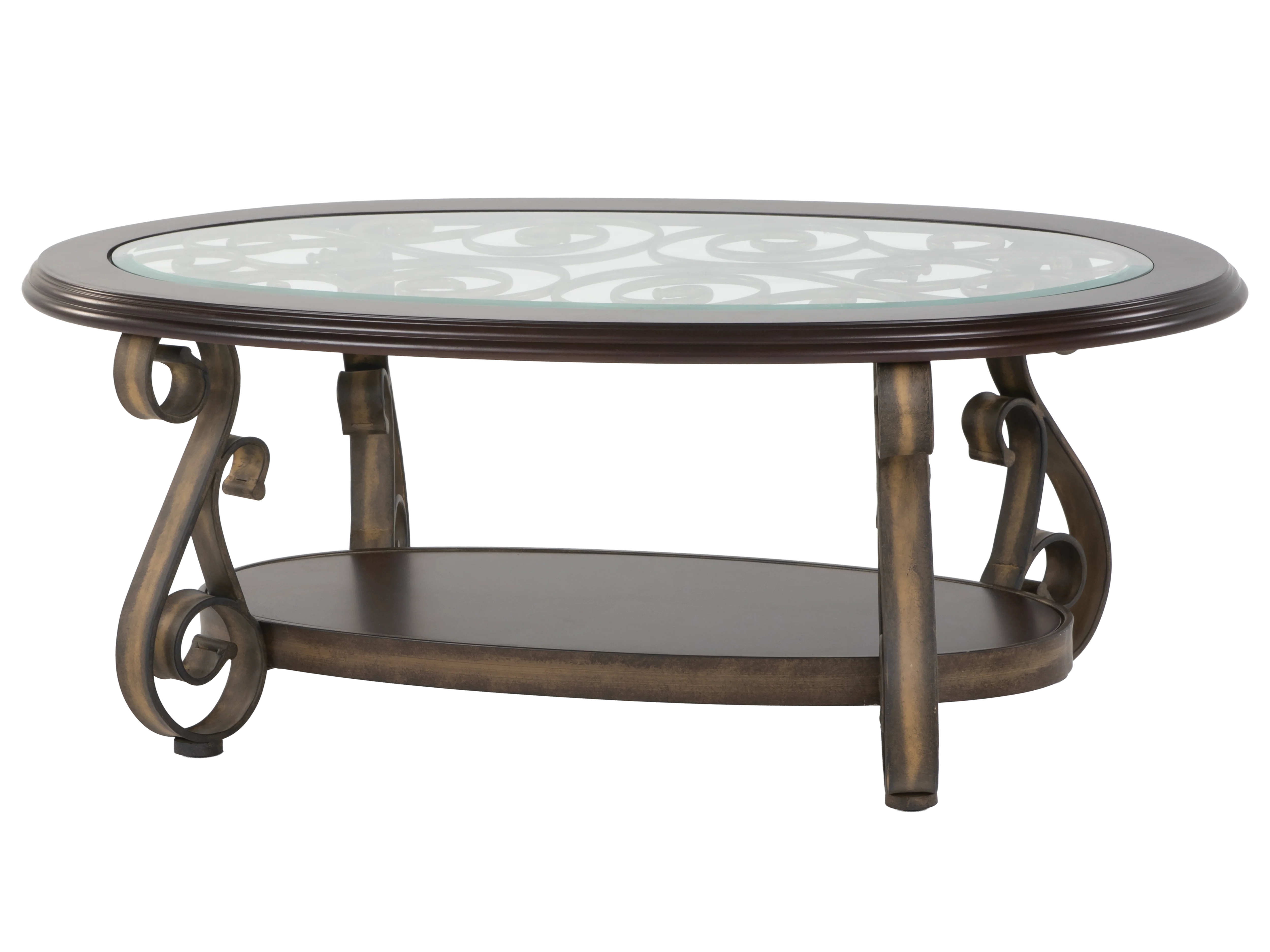 3-Piece Living Room Coffee Table Set with Glass Tops & Curved Metal Legs - Image 5