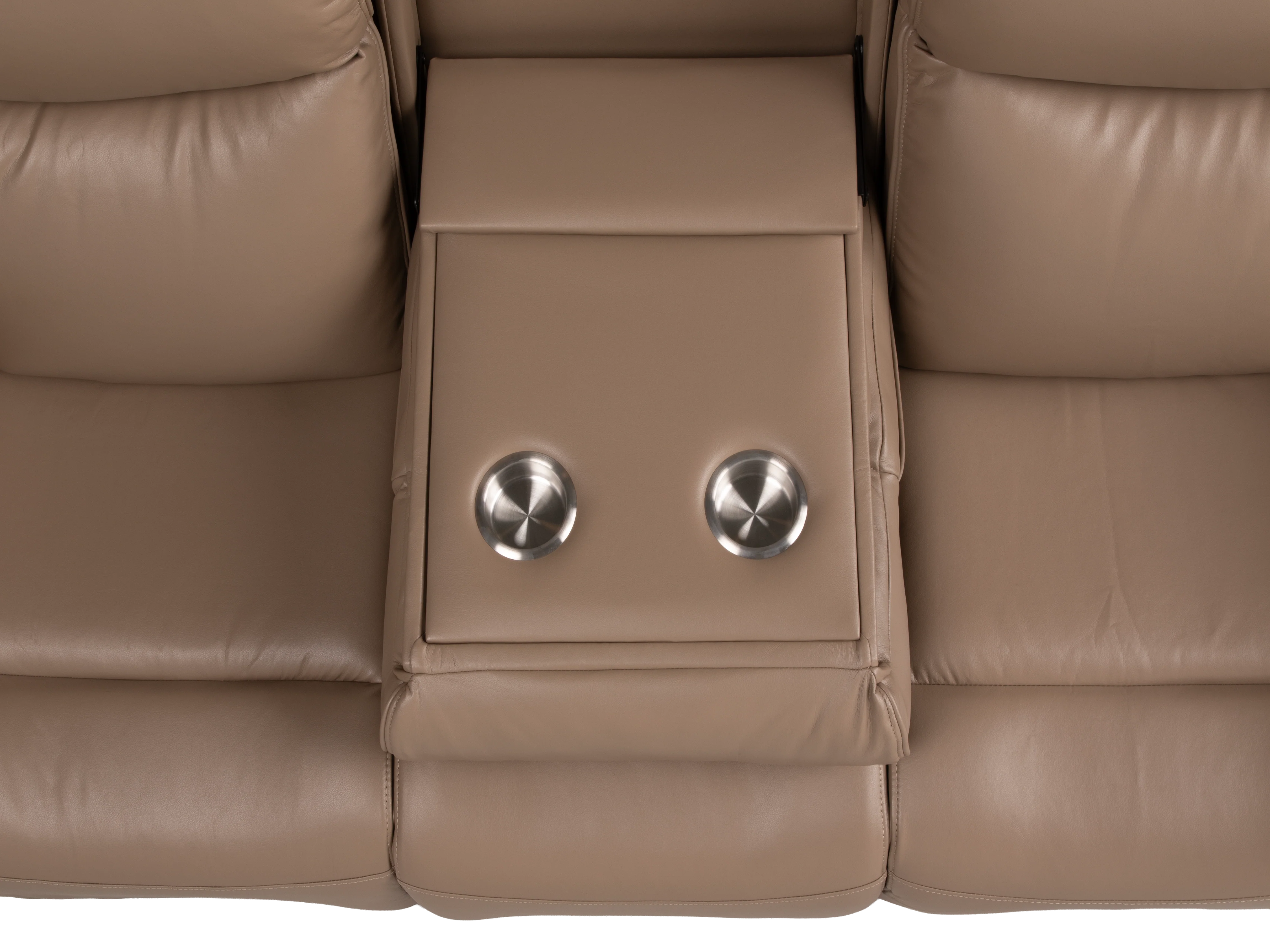 Beige 3-Piece Power Reclining Living Room Set with USB Ports, Console Loveseat & Drop-Down Table - Image 12