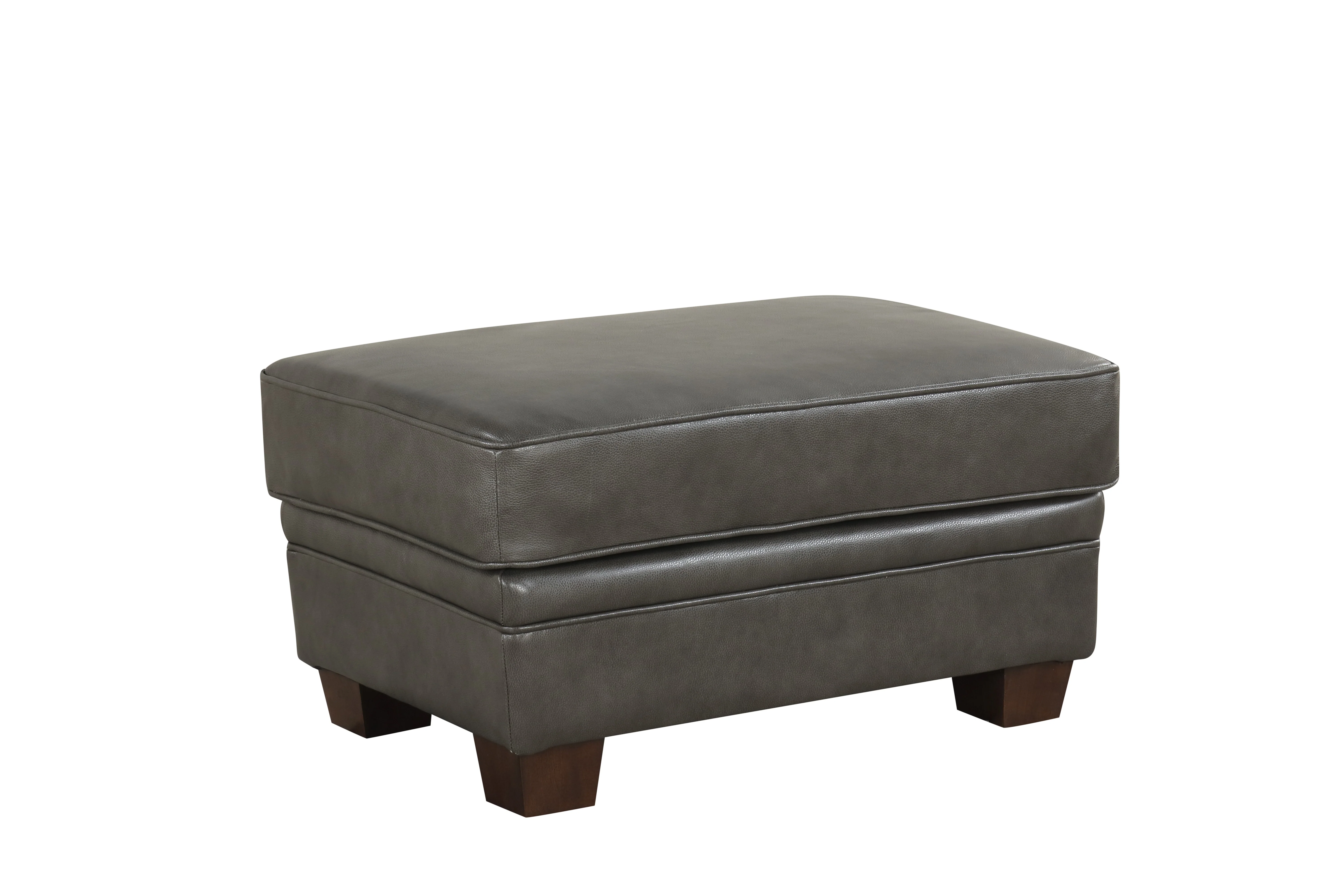 Smoke Grey Top-Grain Leather 4-Piece Living Room Set with Sofa, Loveseat, Chair & Ottoman - Image 10