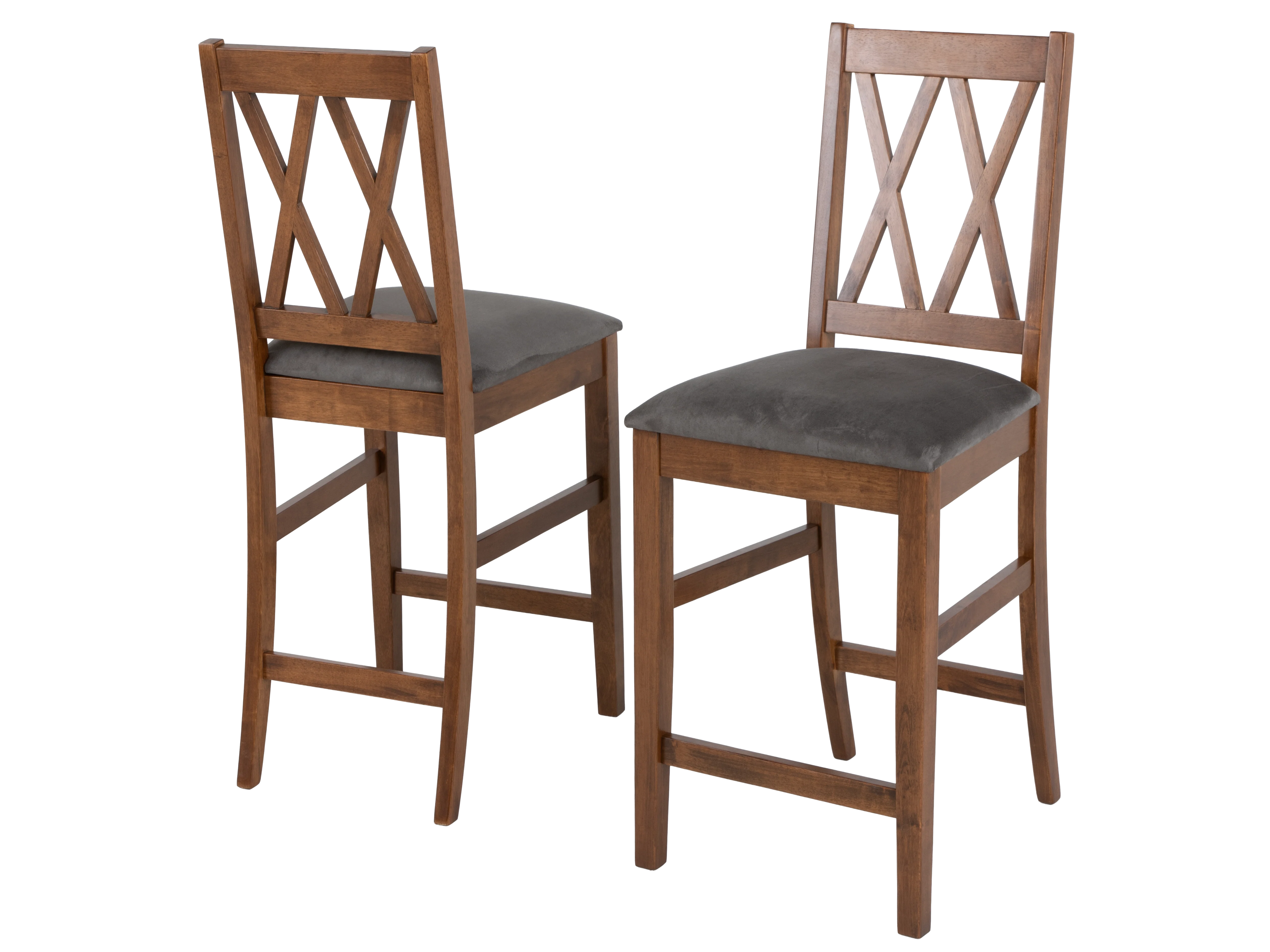 5-Piece Counter Height Dining Set with Bench and Grey Cushioned Seats - Image 6