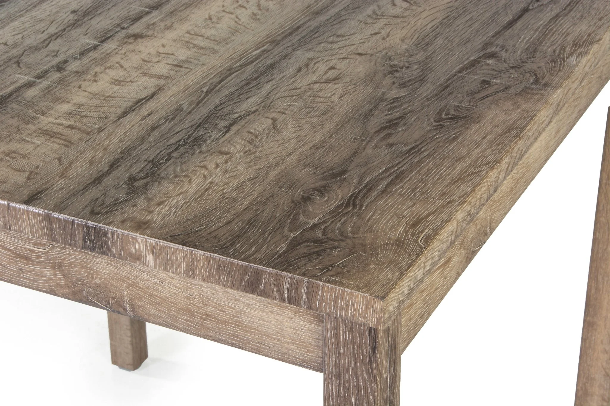 5-Piece Counter-Height Dining Set with Upholstered Backless Stools – Driftwood & Beige - Image 4