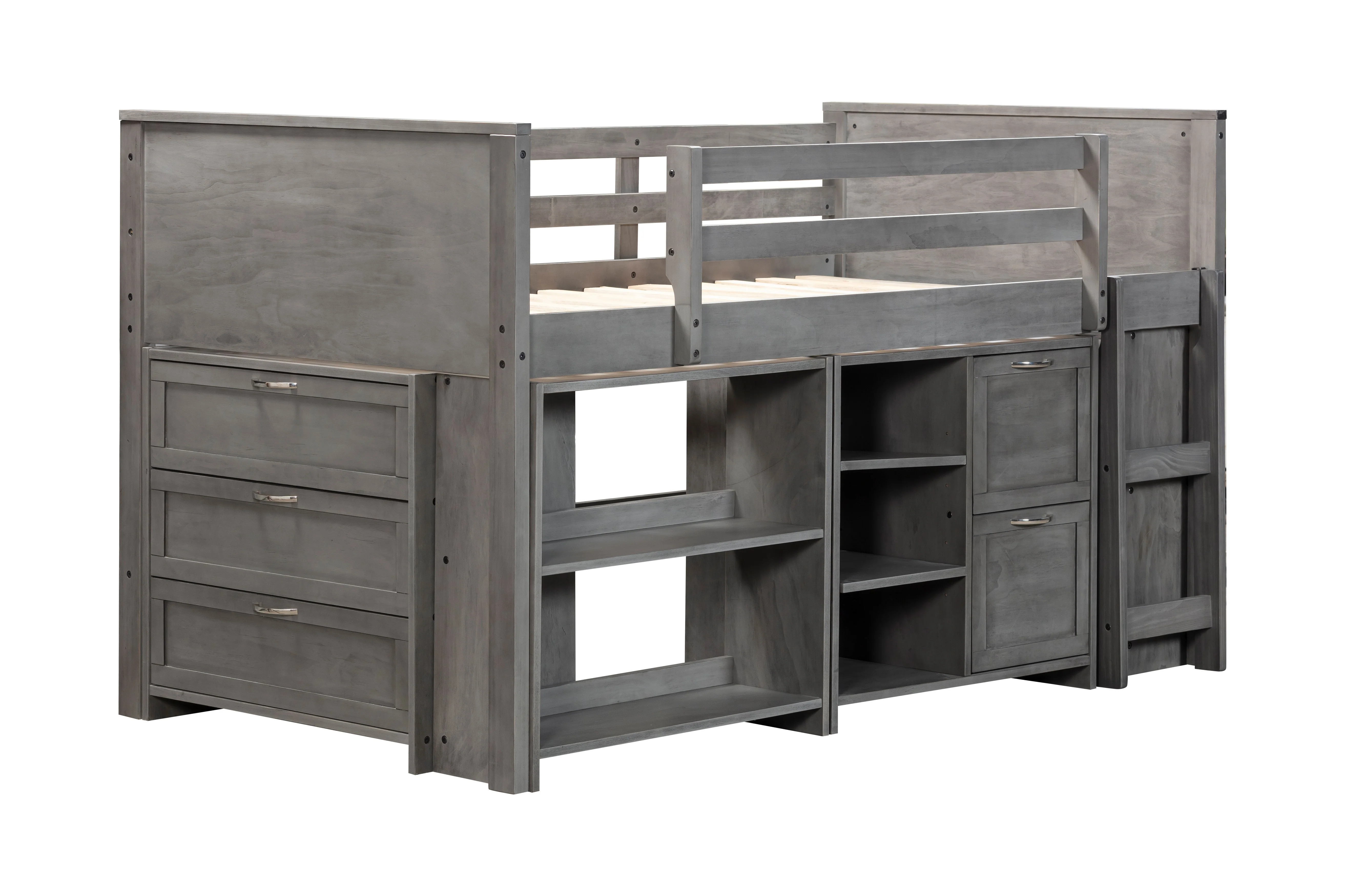 5 Piece Twin Low Loft Storage Bed Set - Image 7
