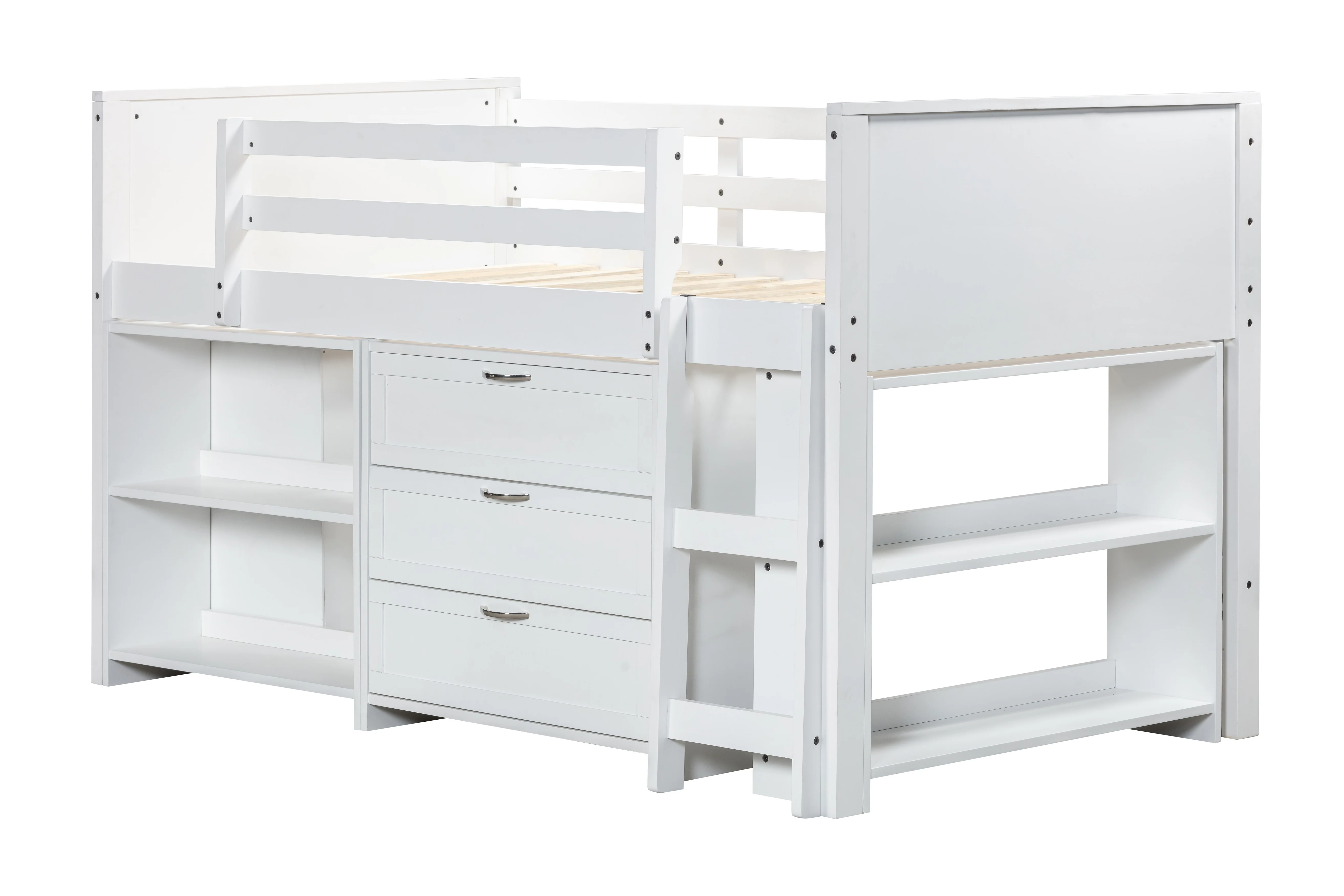 5 Piece Twin Size Low Loft Storage Bed Set - Image 3