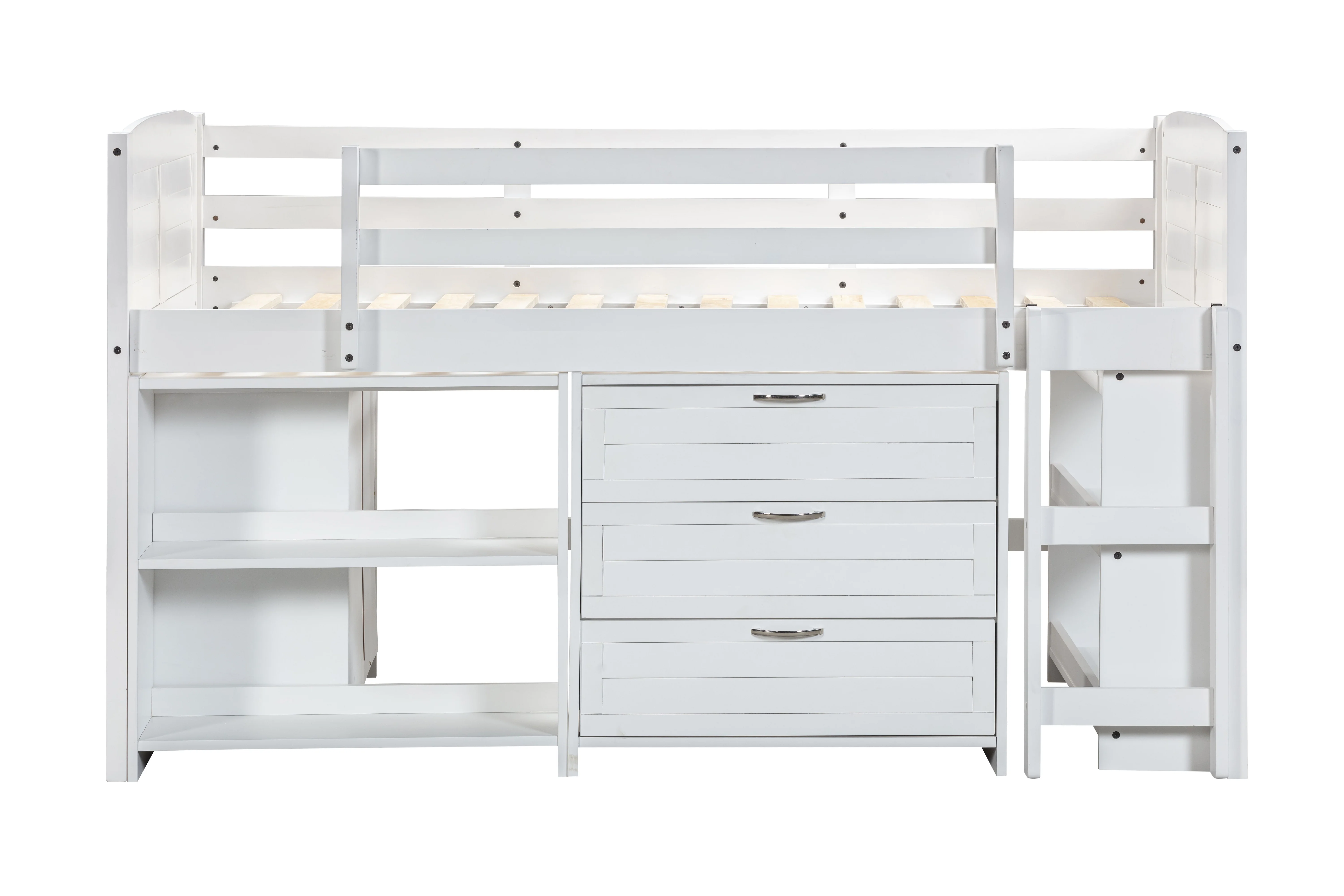5-Piece Twin-Size Loft Storage Bed with Shelves - Image 6