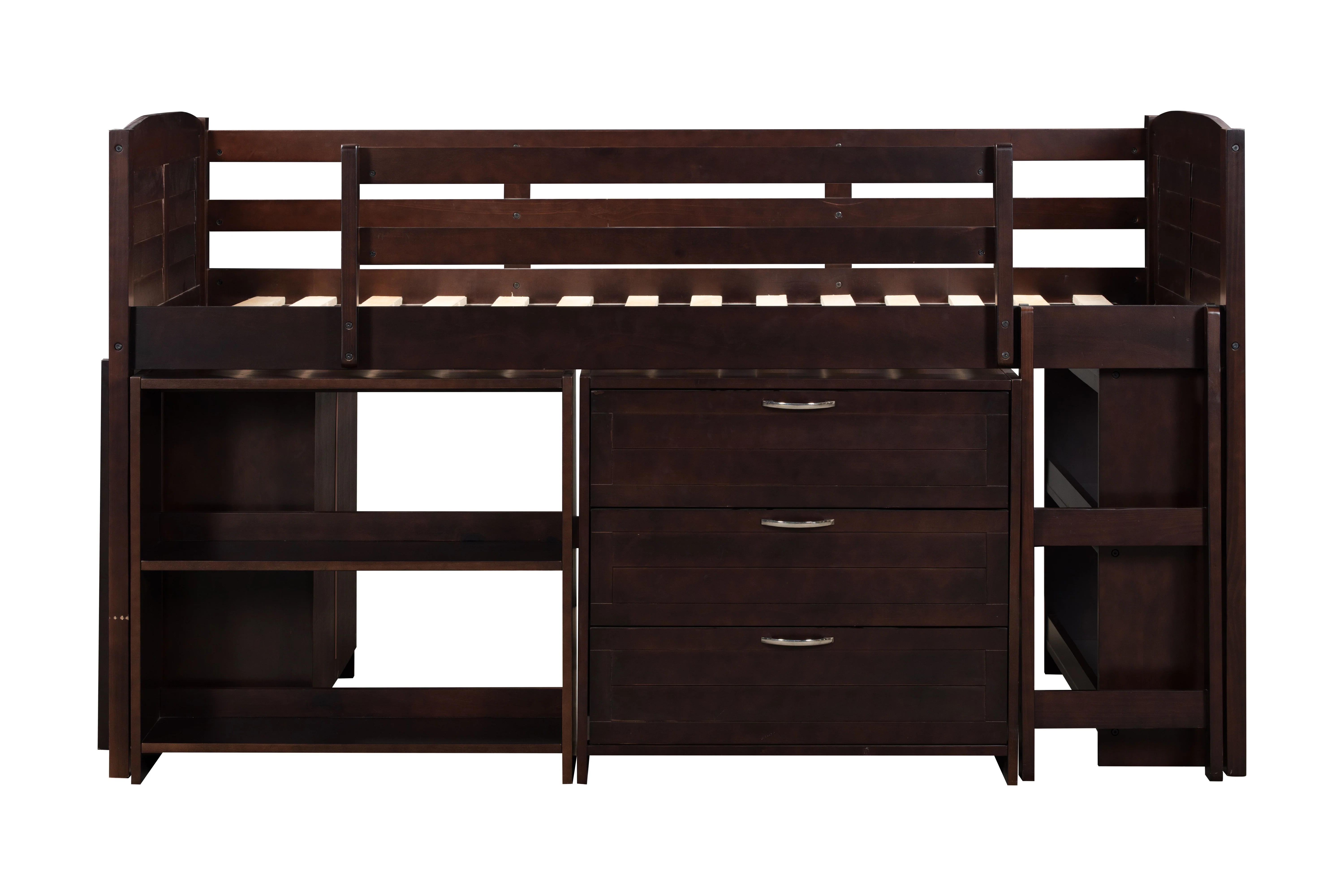 5-Piece Twin-Size Loft Storage Bed with Shelves - Image 7