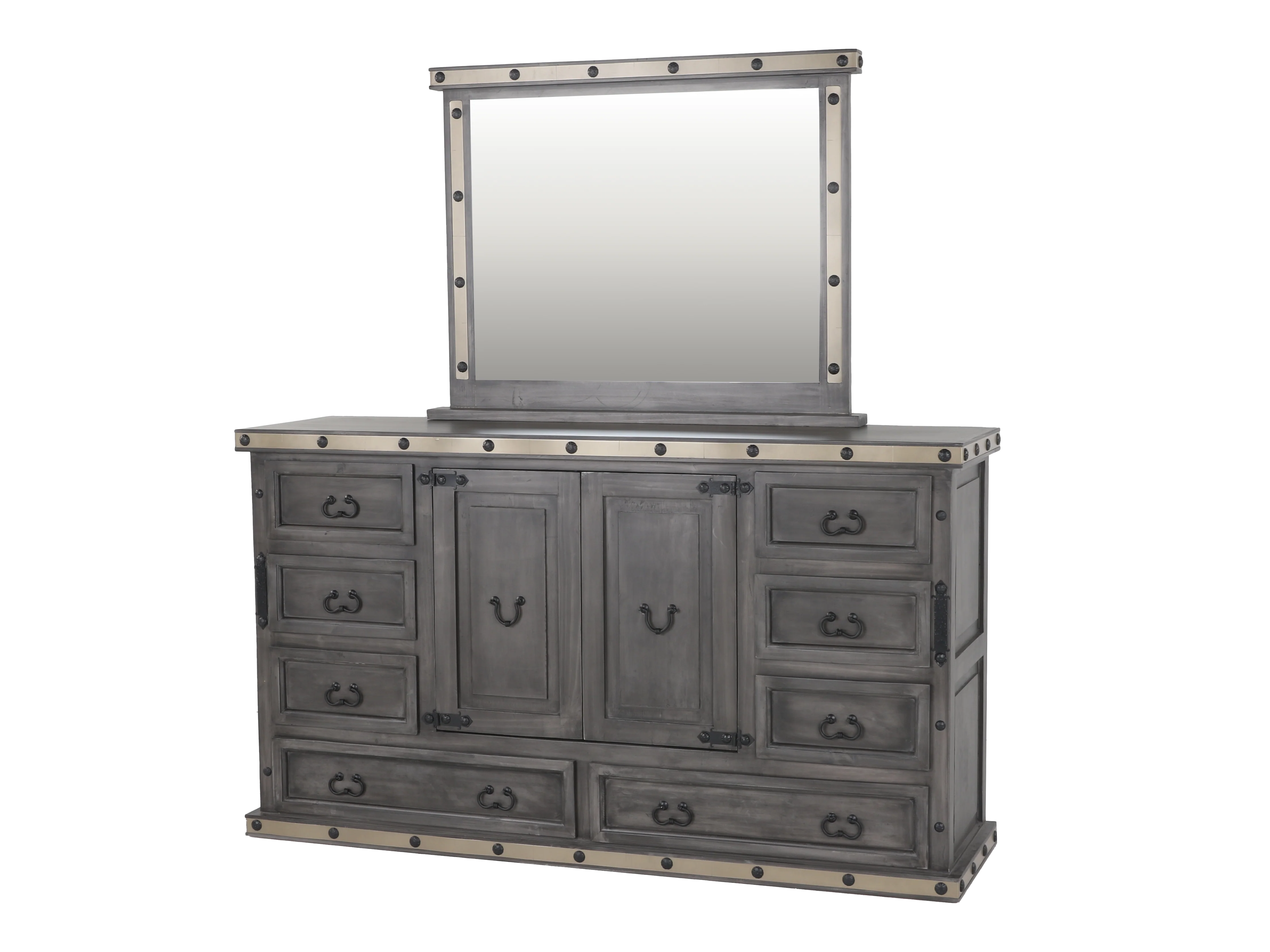HACIENDA 6 Piece Bedroom set - Grey - Image 5