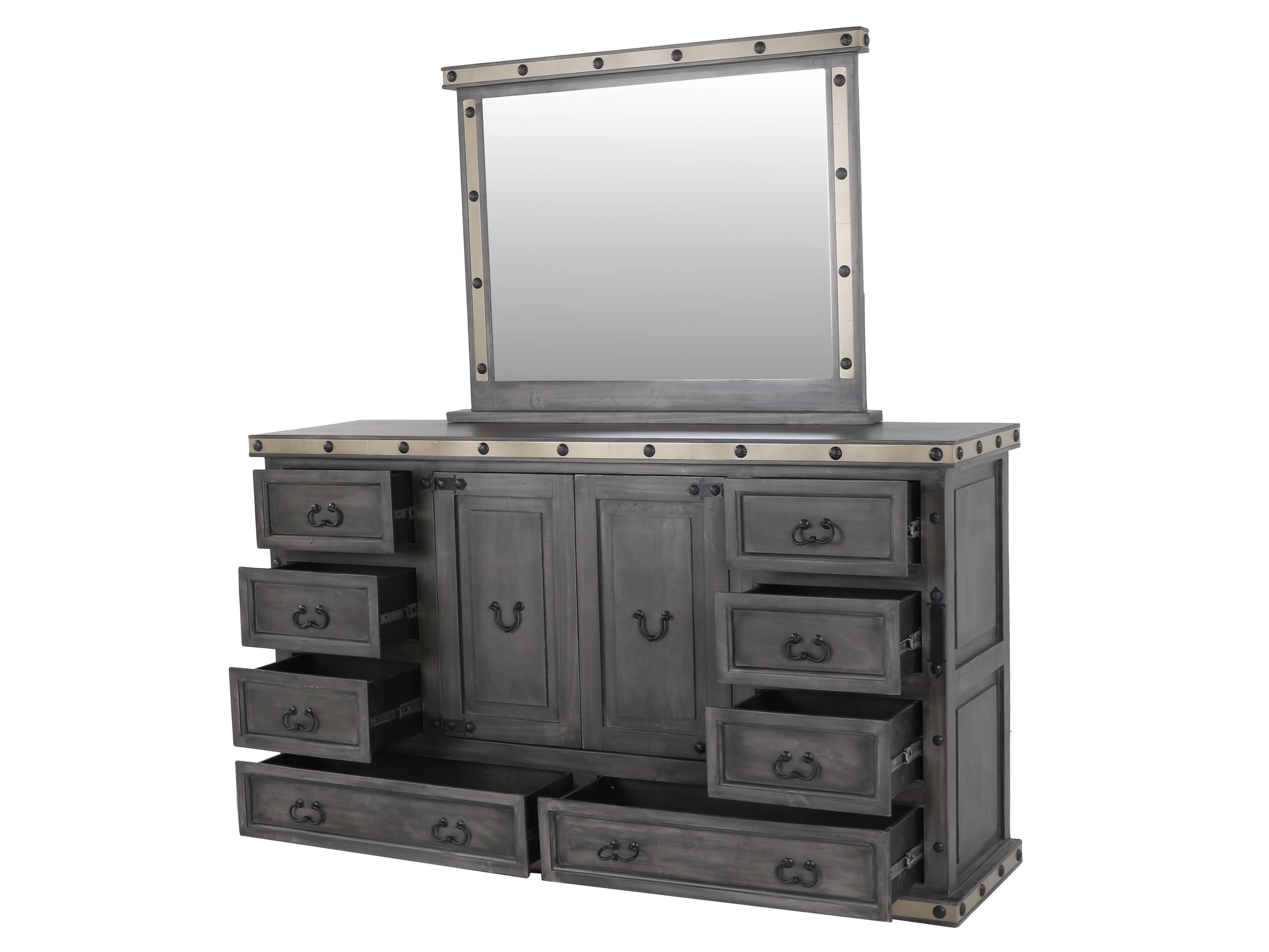 HACIENDA 6 Piece Bedroom set - Grey - Image 7