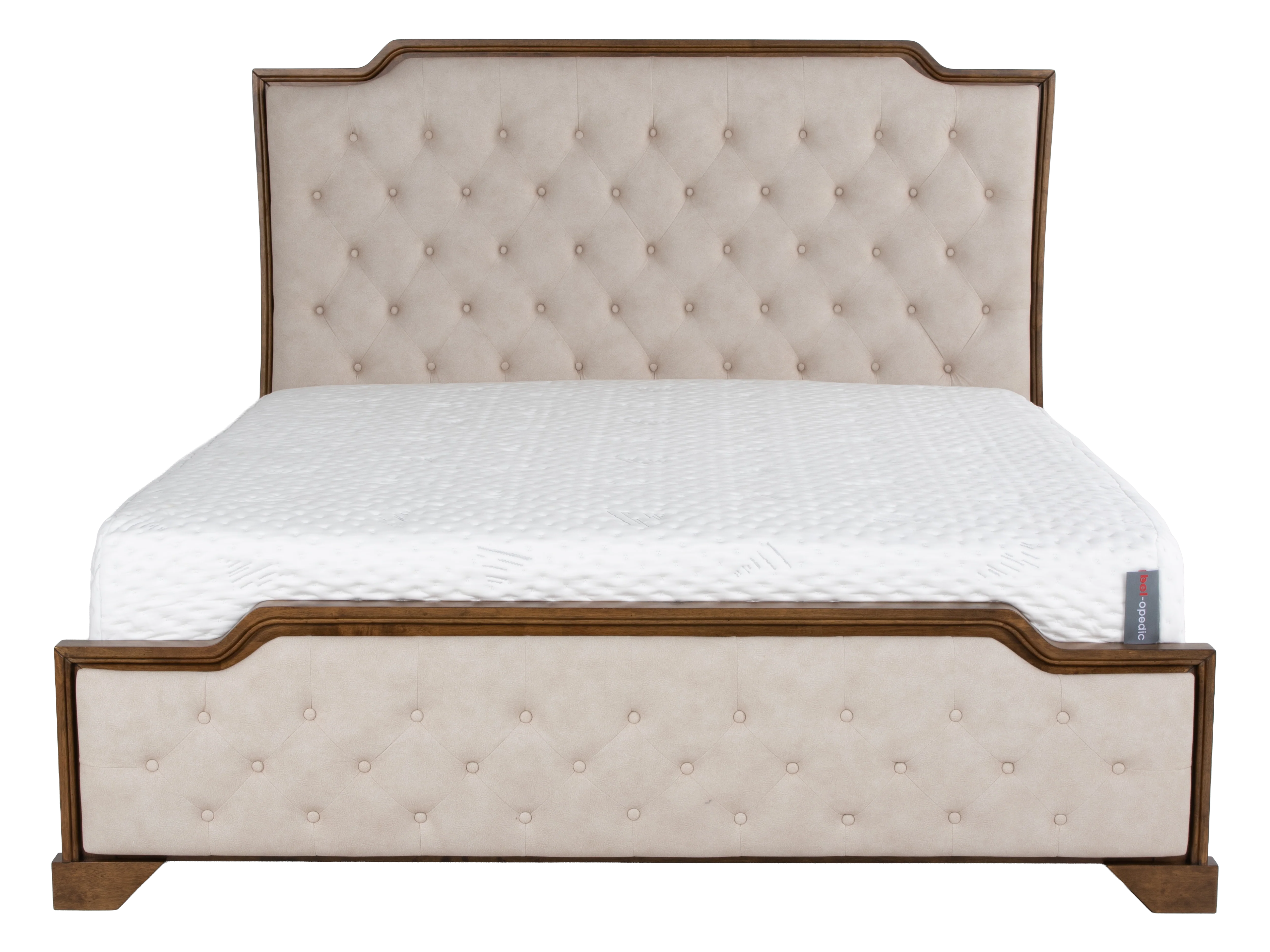 6-Piece Bedroom Set with LED Lighting, Button-Tufted Upholstered Storage Bed, Dresser, Mirror & Nightstand — Light Oak Finish - Image 5