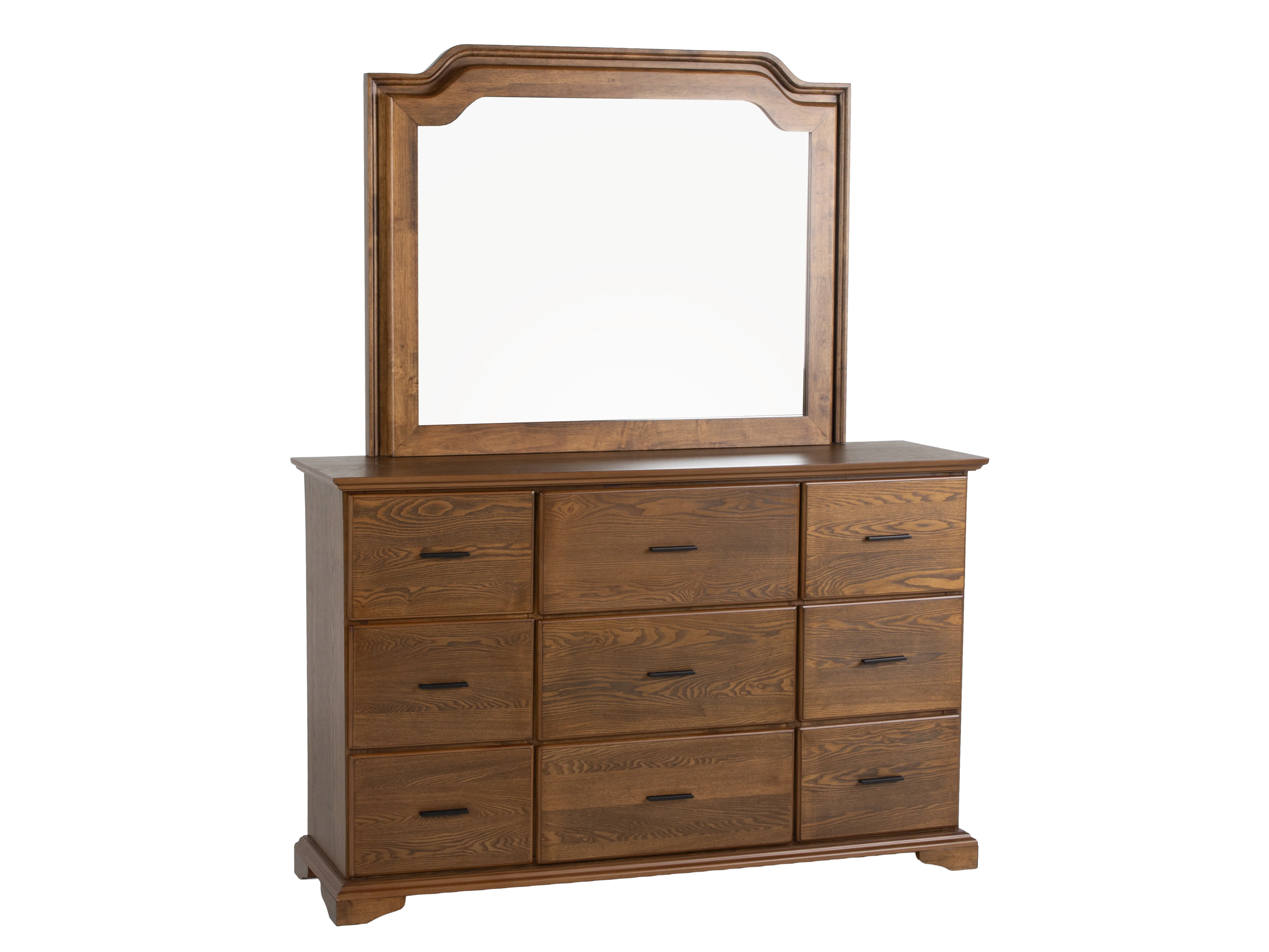 6-Piece Bedroom Set with LED Lighting, Button-Tufted Upholstered Storage Bed, Dresser, Mirror & Nightstand — Light Oak Finish - Image 8