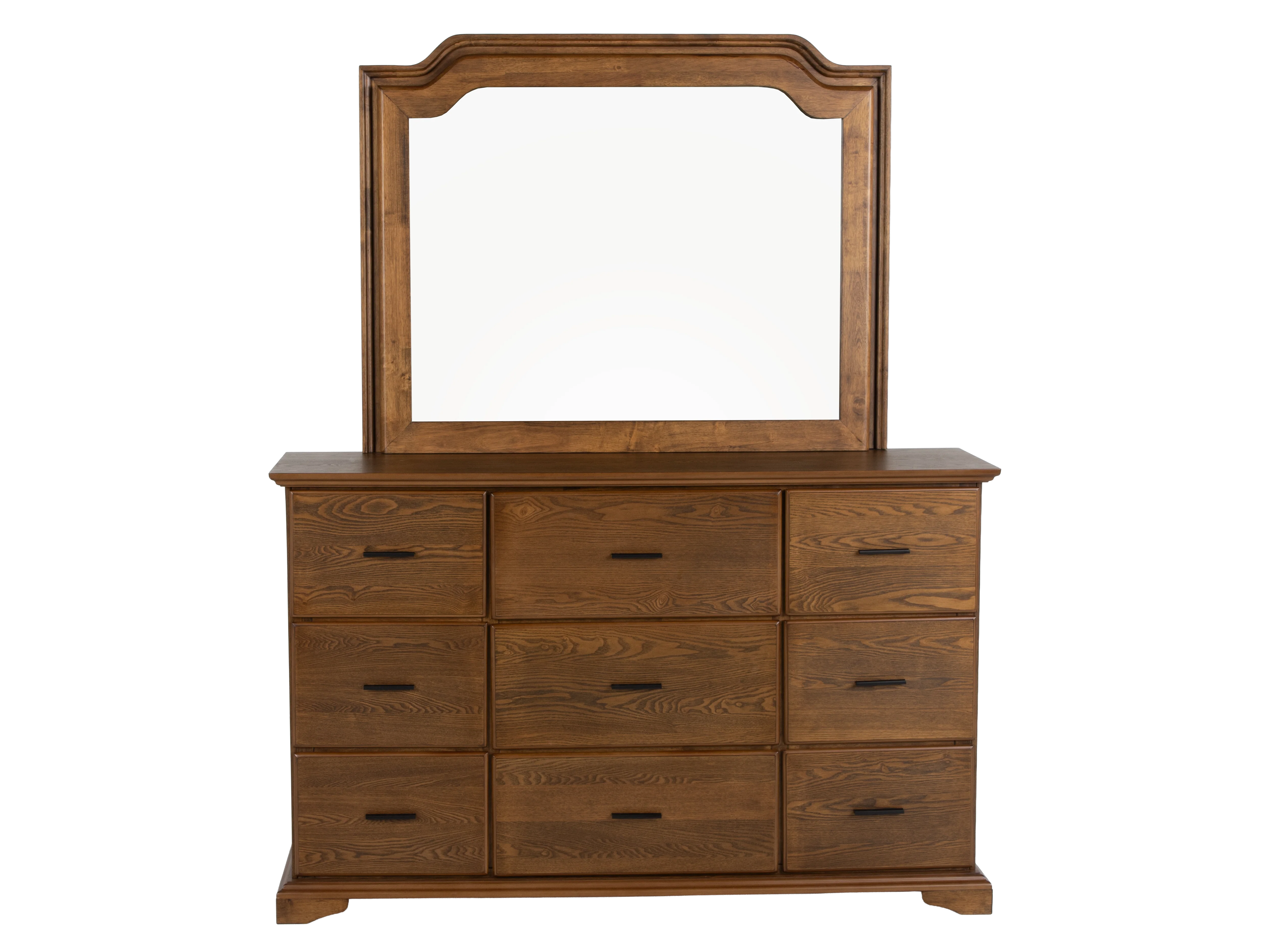 6-Piece Bedroom Set with LED Lighting, Button-Tufted Upholstered Storage Bed, Dresser, Mirror & Nightstand — Light Oak Finish - Image 9