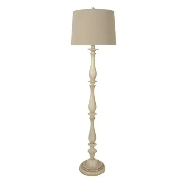 61- inch White Washed Floor Lamp