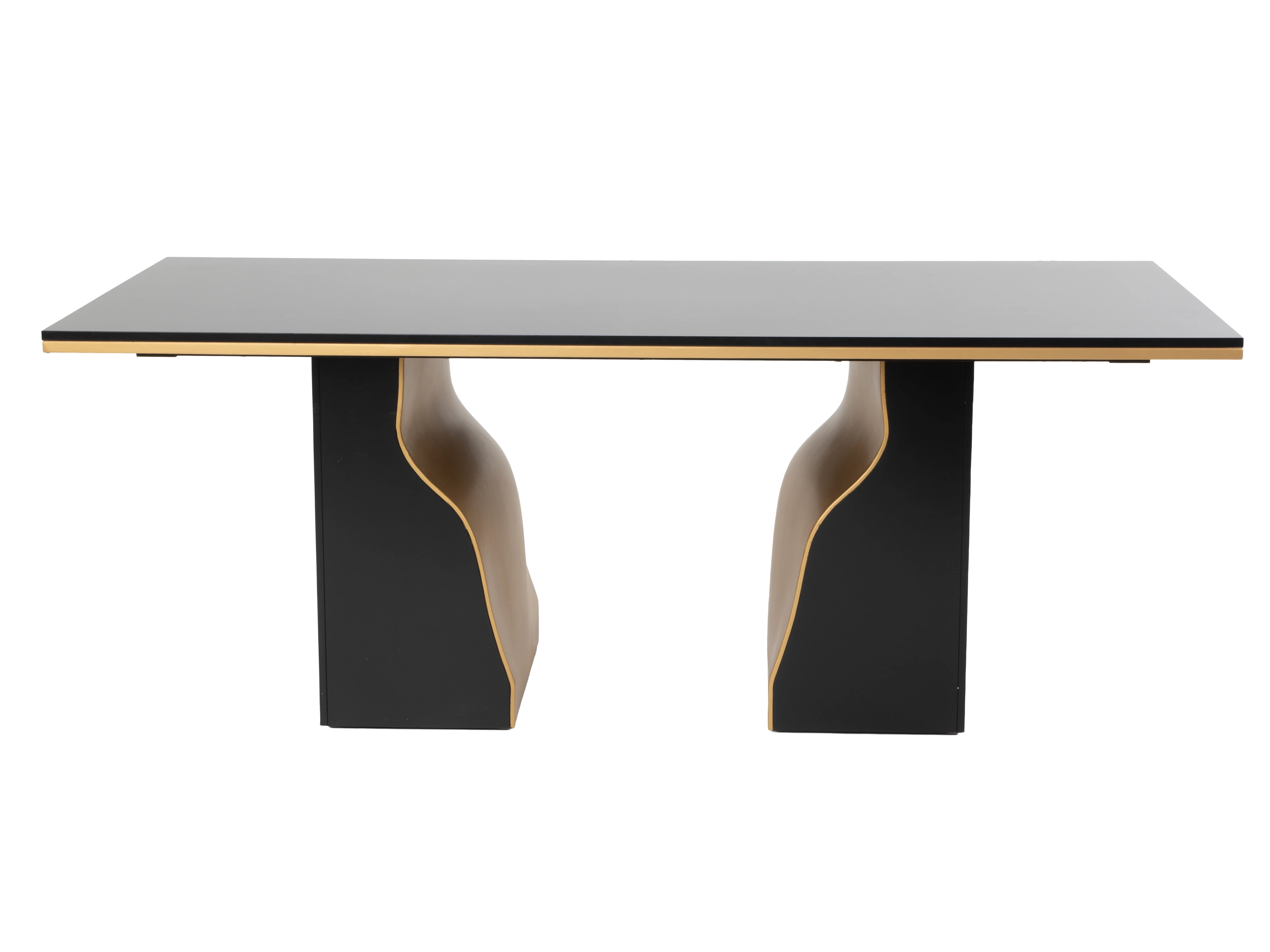 7 Piece Modern Black and Gold Dining Set - Image 5