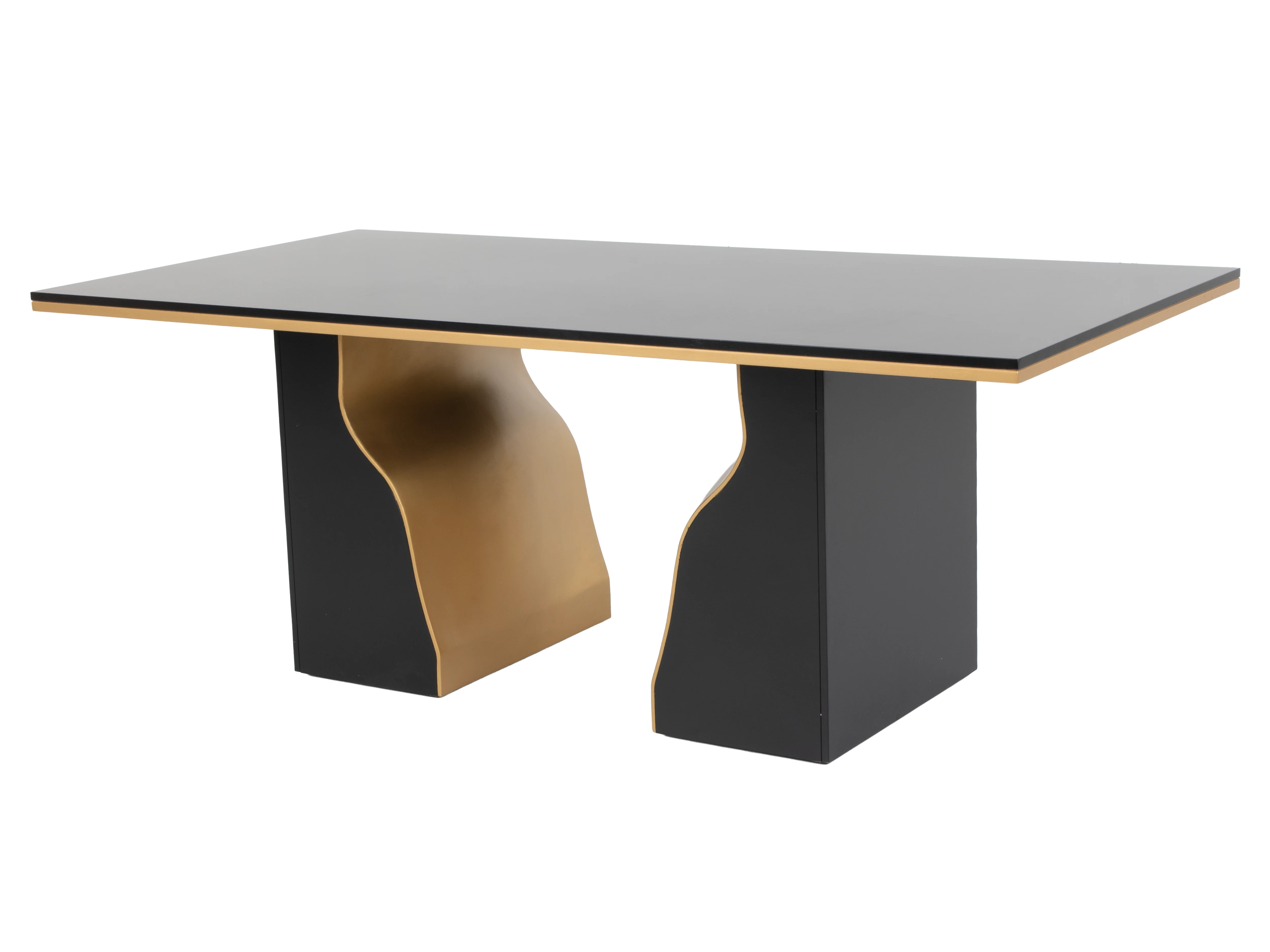 7 Piece Modern Black and Gold Dining Set - Image 6