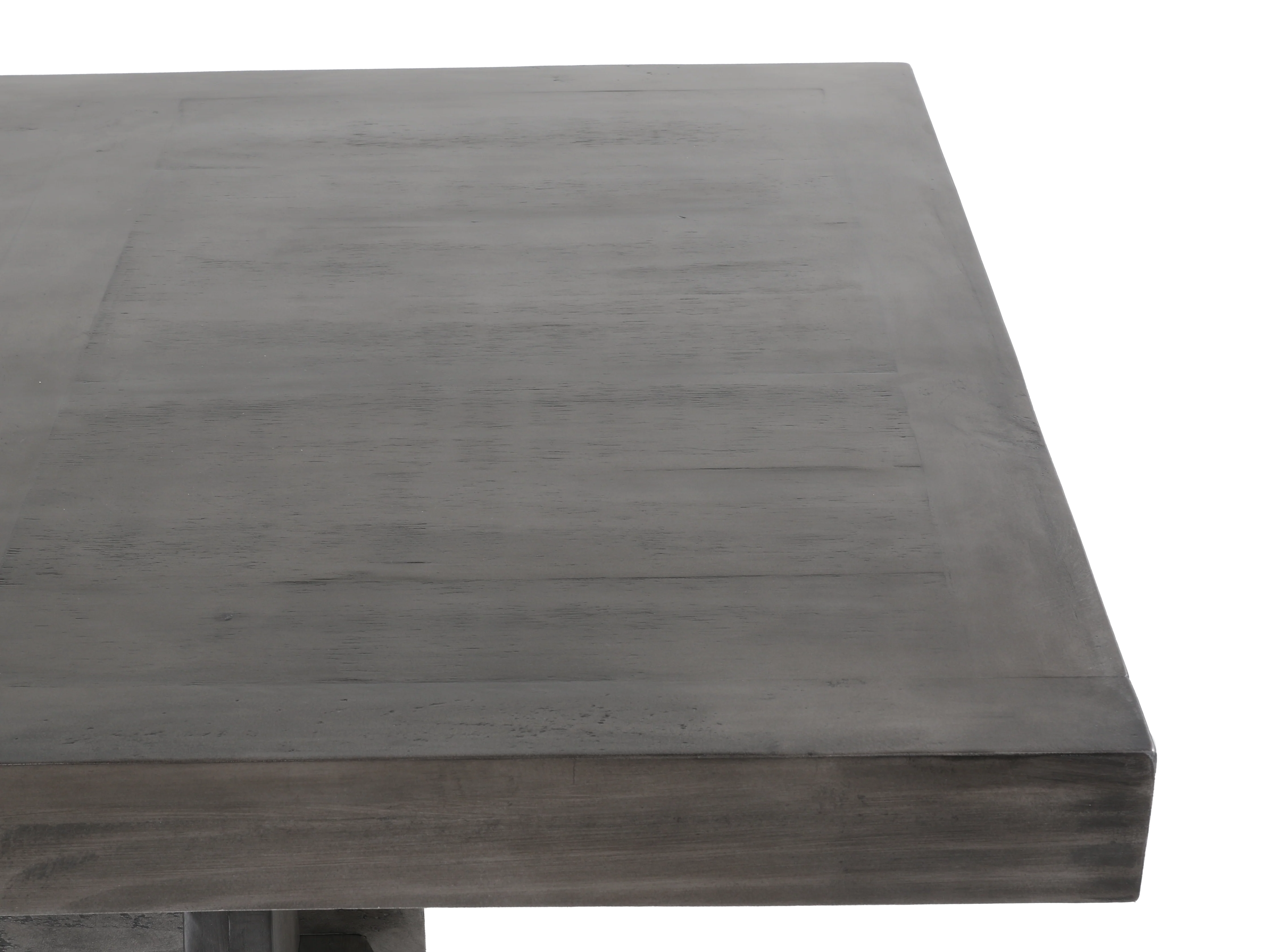 7-Piece Trestle Dining Set with Tufted High-Back Chairs (Gray/Ivory) - Image 4