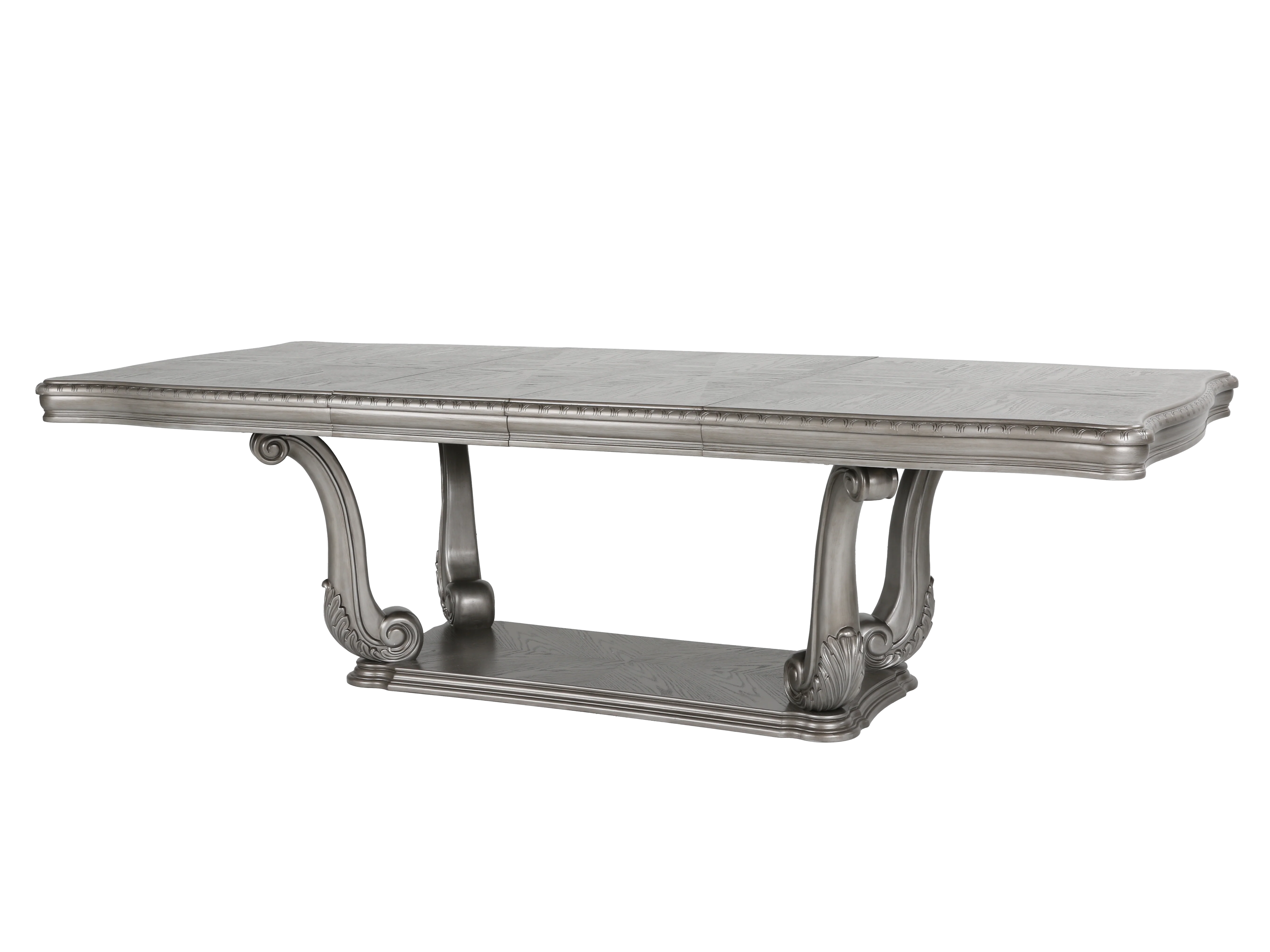 9-Piece Glam Silver Formal Dining Set with Extension Table - Image 5