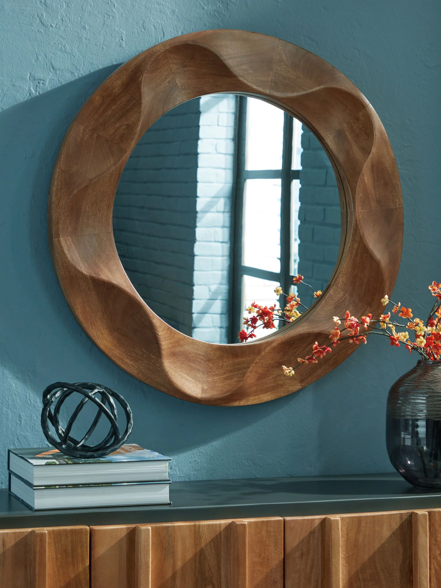 Aajon - Accent Mirror - Brown - Image 3