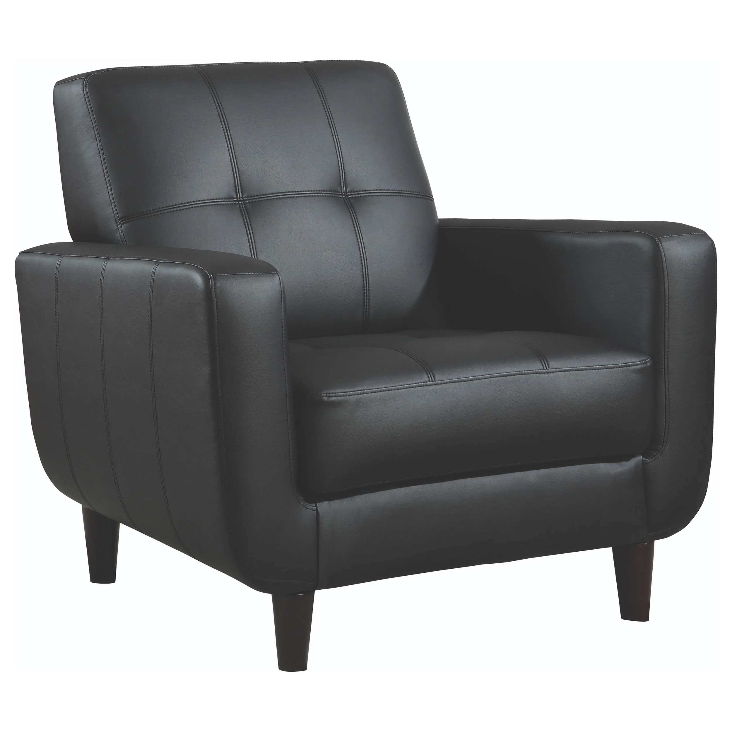 Aaron - Upholstered Track Arm Tufted Accent Chair - Black - Image 5