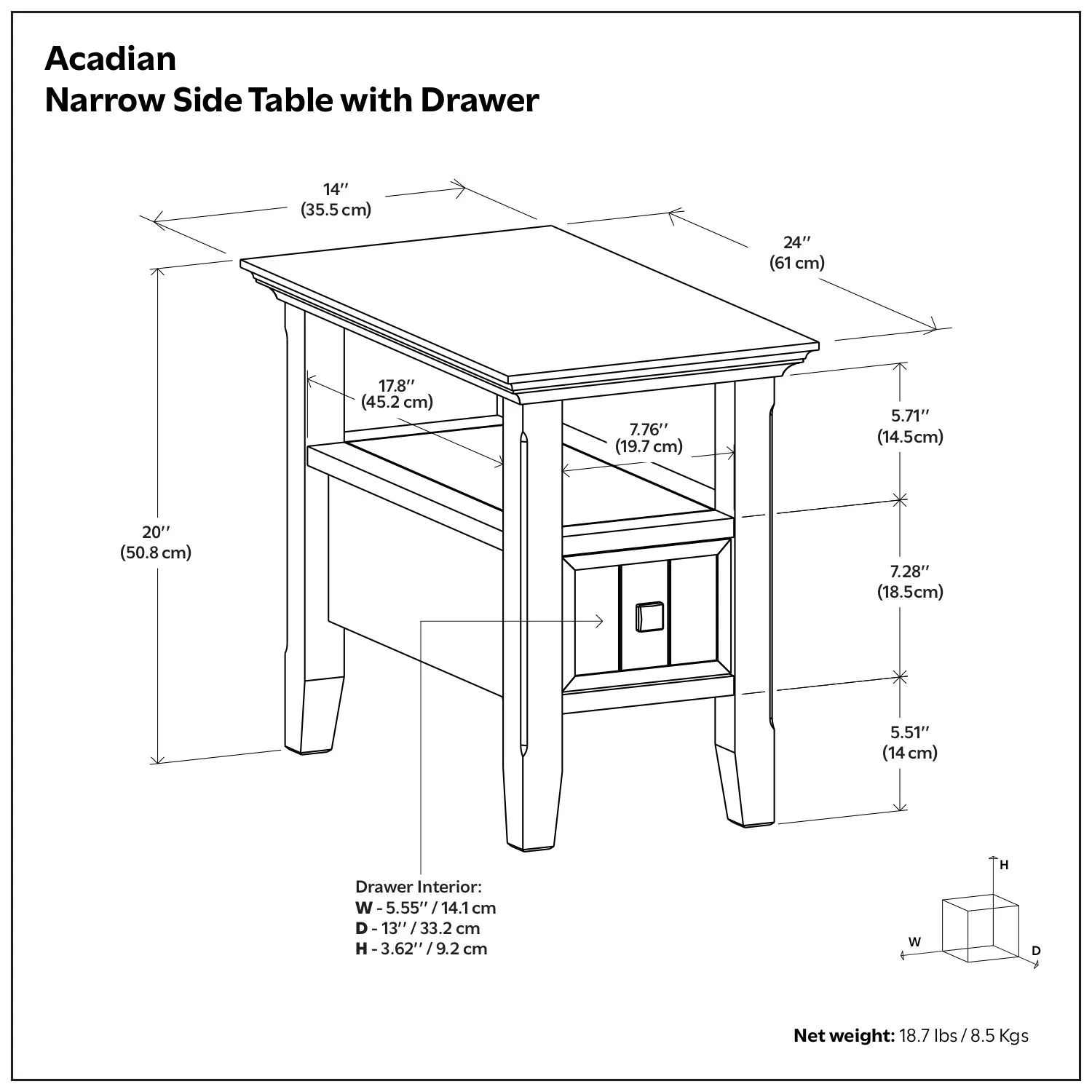 Acadian - End Table With Drawer - Image 6