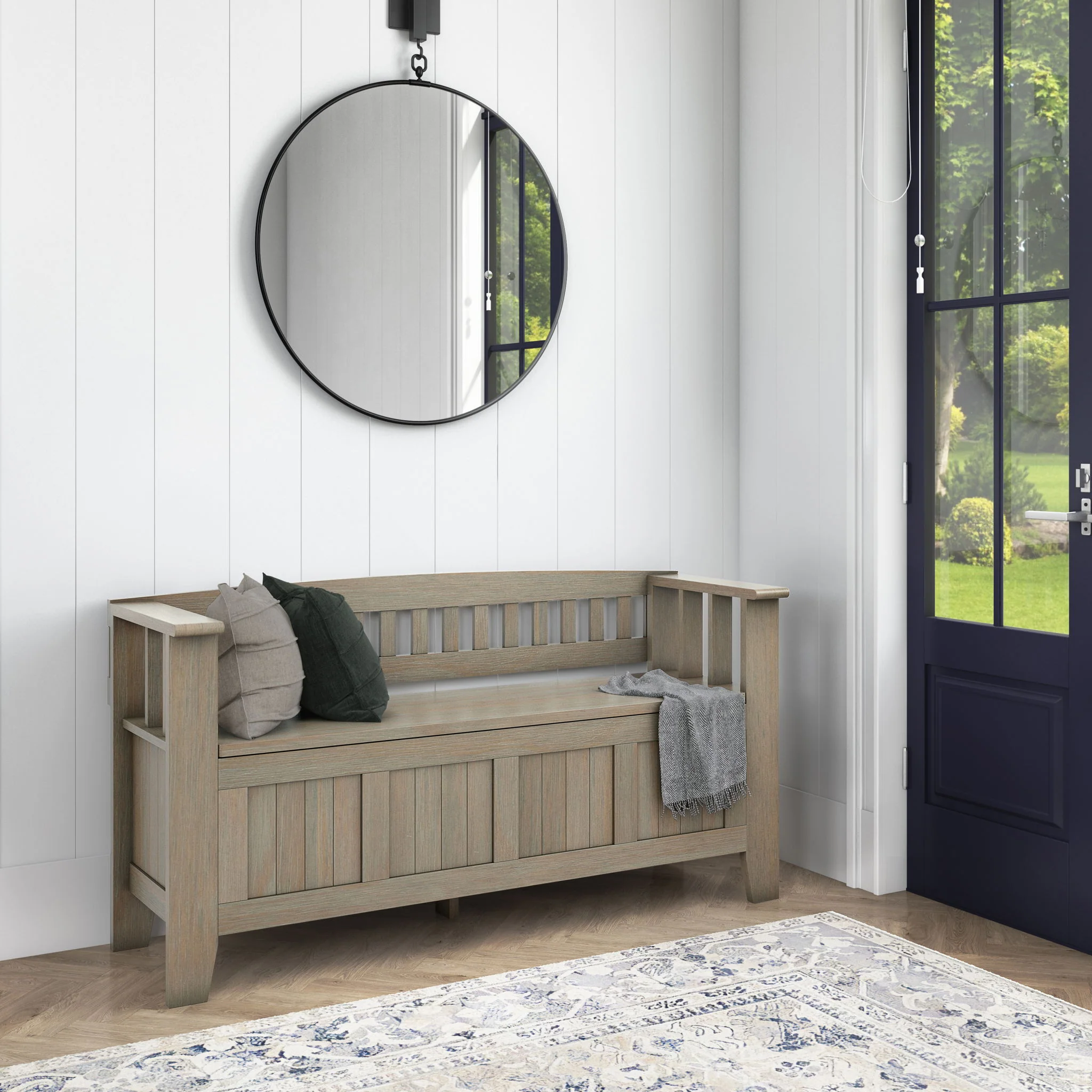 Acadian - Entryway Storage Bench, Handcrafted - Image 22
