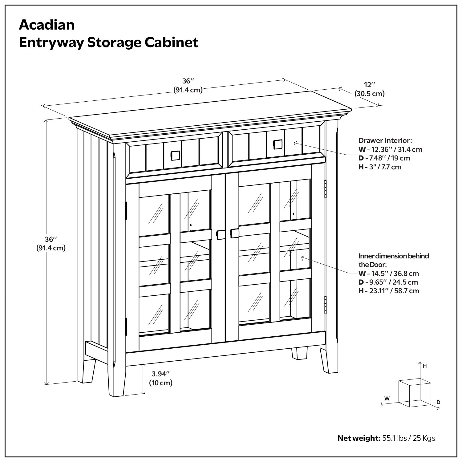 Acadian - Handcrafted Entryway Storage Cabinet - Image 13