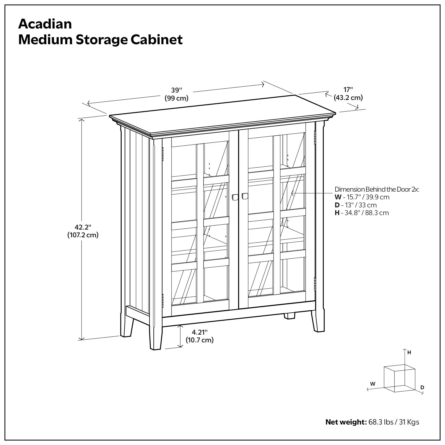 Acadian - Medium Storage Cabinet, Handcrafted - Image 27