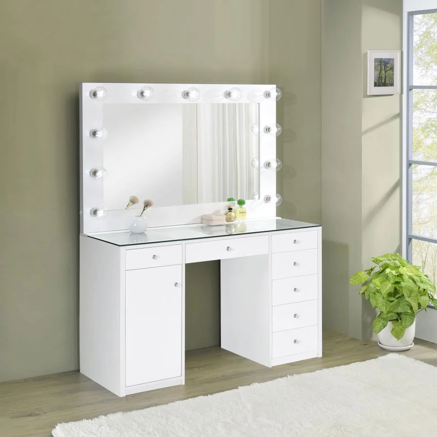 Acena - 7-Drawer Vanity Set With Lighting - Image 4