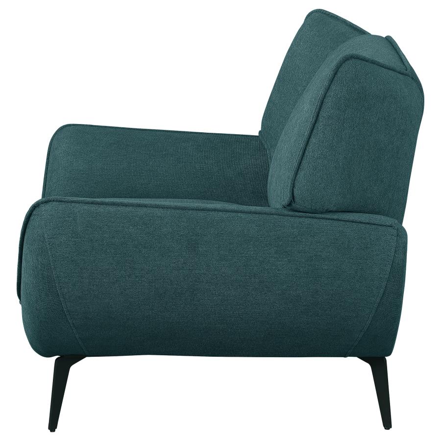 Acton Upholstered Flared Arm Accent Chair Teal Blue - Image 6