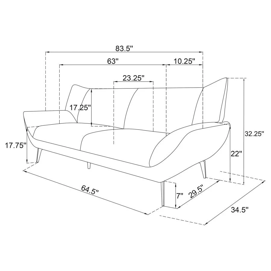 Acton Upholstered Flared Arm Sofa Teal Blue - Image 16
