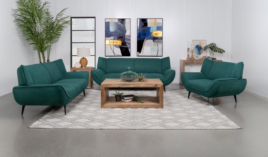 Acton Upholstered Flared Arm Sofa Teal Blue - Image 18
