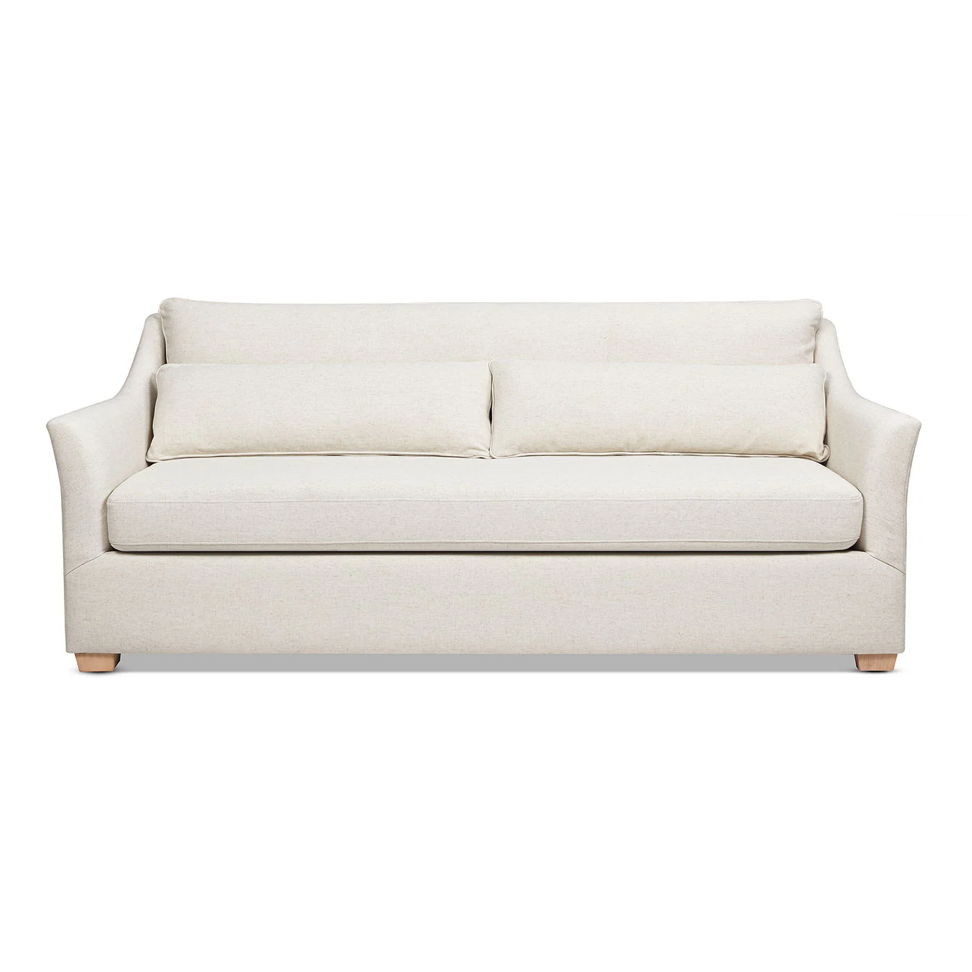 Ada - Flared Arm Contemporary Sofa With Lumbar Pillows - Flax White - Image 2