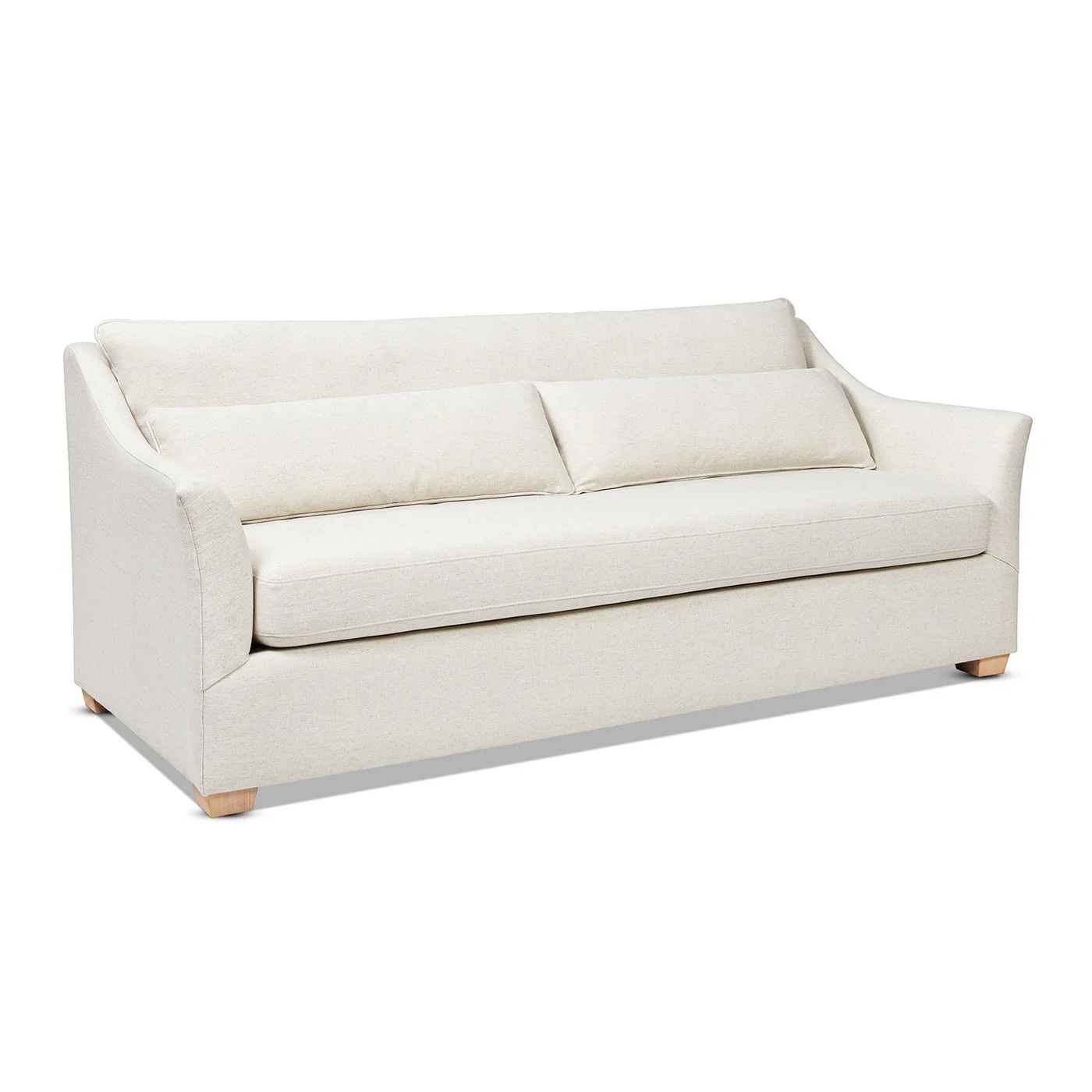 Ada - Flared Arm Contemporary Sofa With Lumbar Pillows - Flax White - Image 5