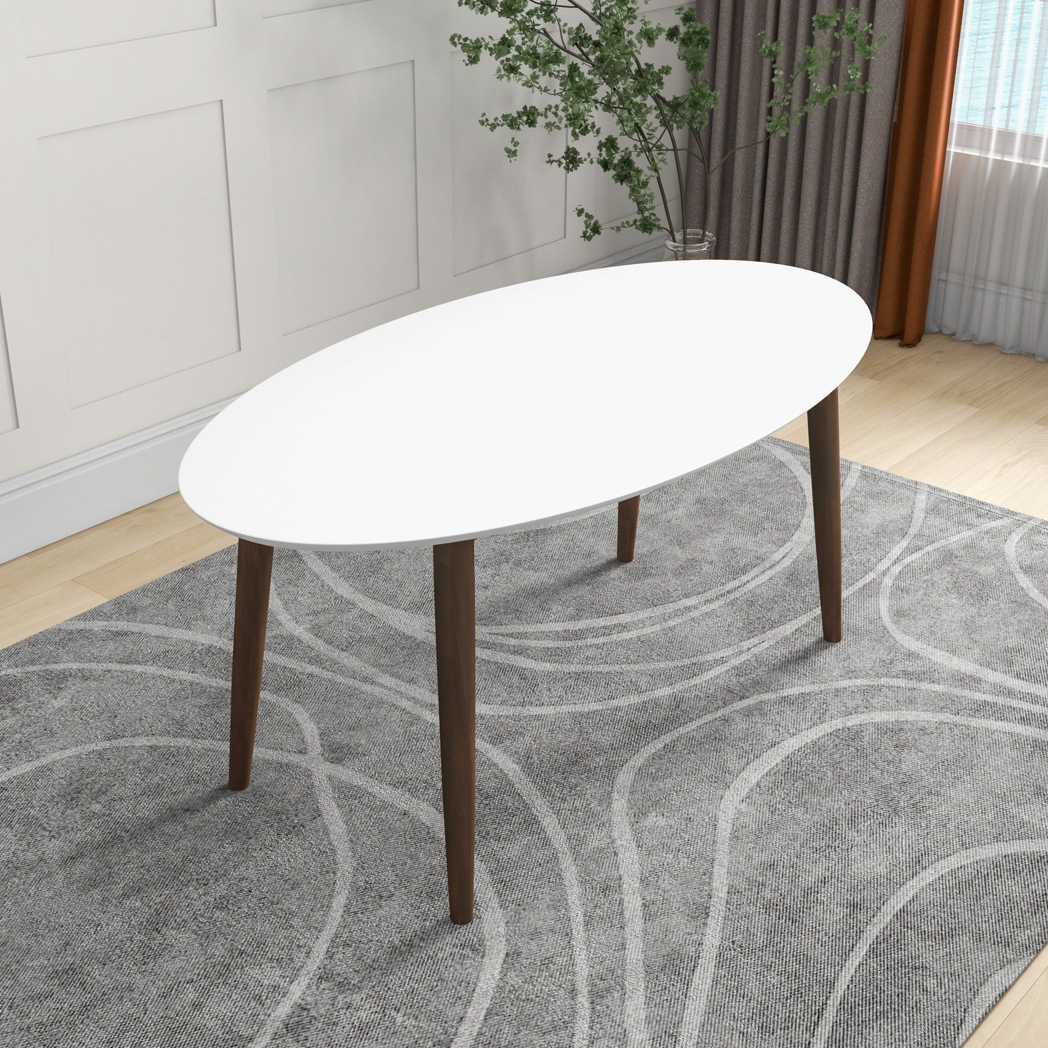 Ada - Mid-Century Modern Style Oval Dining Table - Image 16