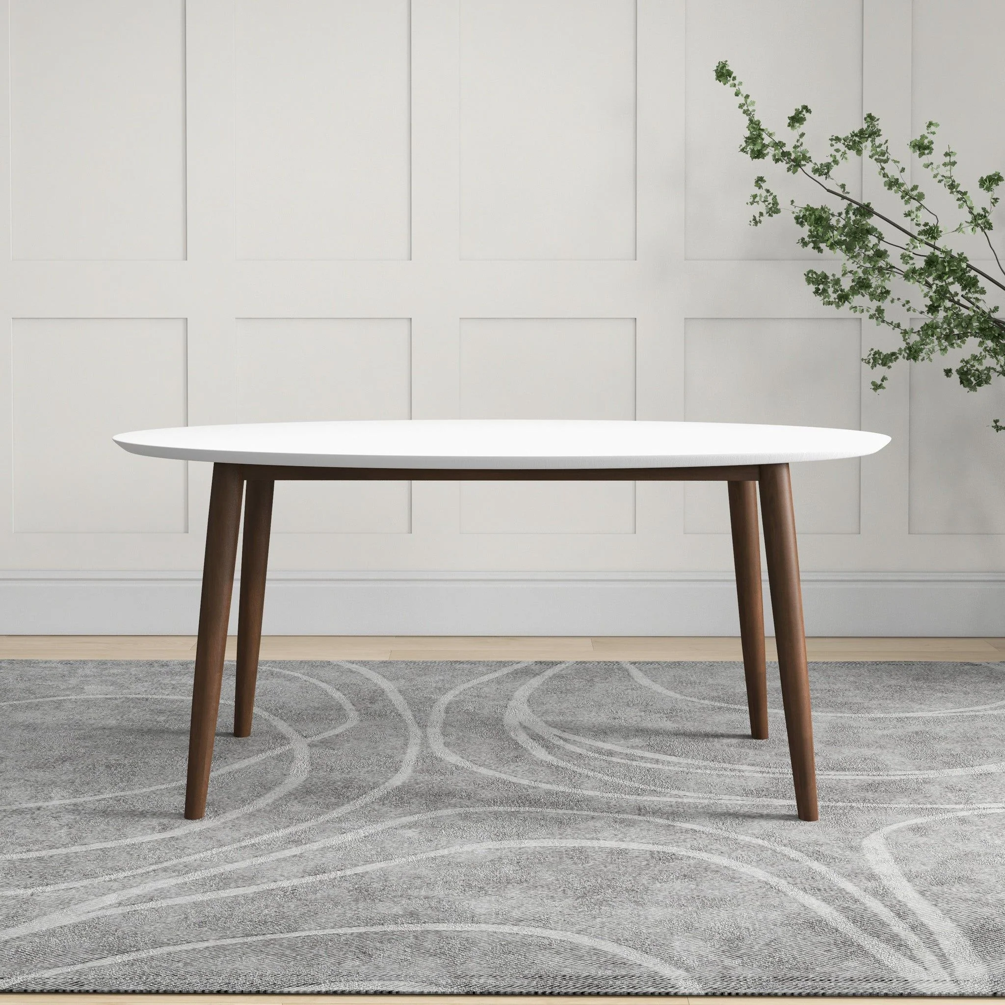 Ada - Mid-Century Modern Style Oval Dining Table - Image 4