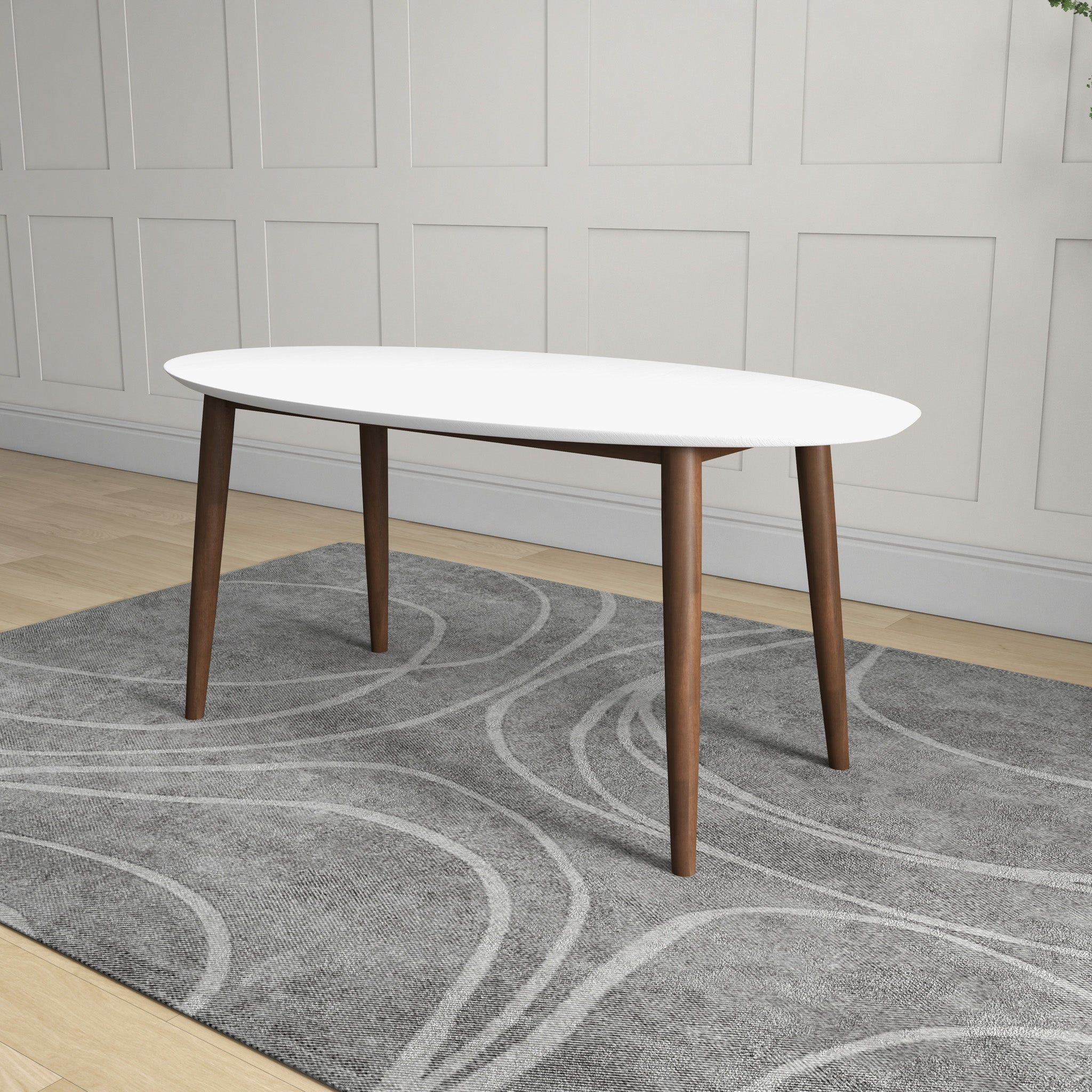 Ada - Mid-Century Modern Style Oval Dining Table - Image 6
