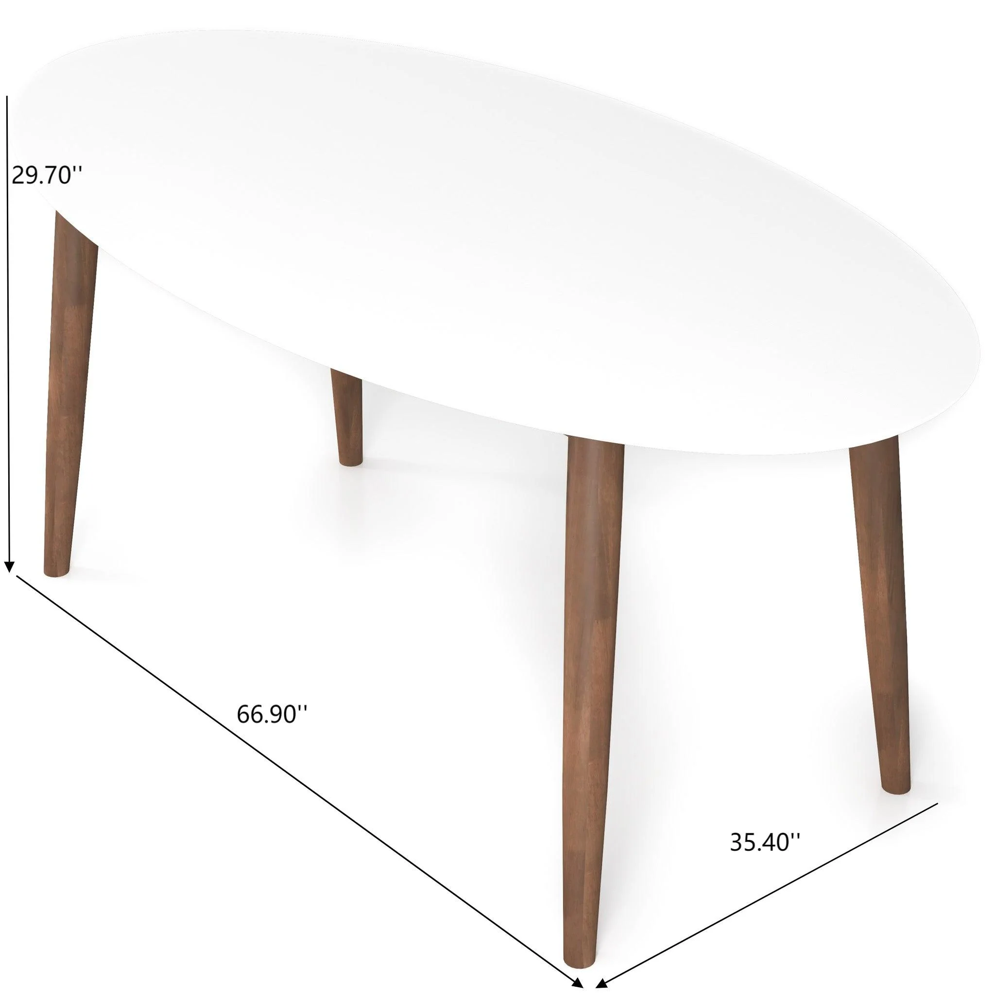Ada - Mid-Century Modern Style Oval Dining Table - Image 7