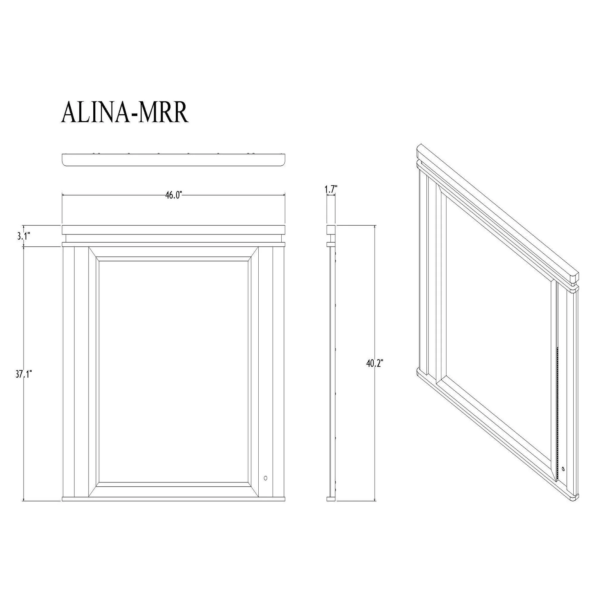 Adalid - Square Shaped Mirror With LED Lighting And Glittered Detailing - White - Image 5