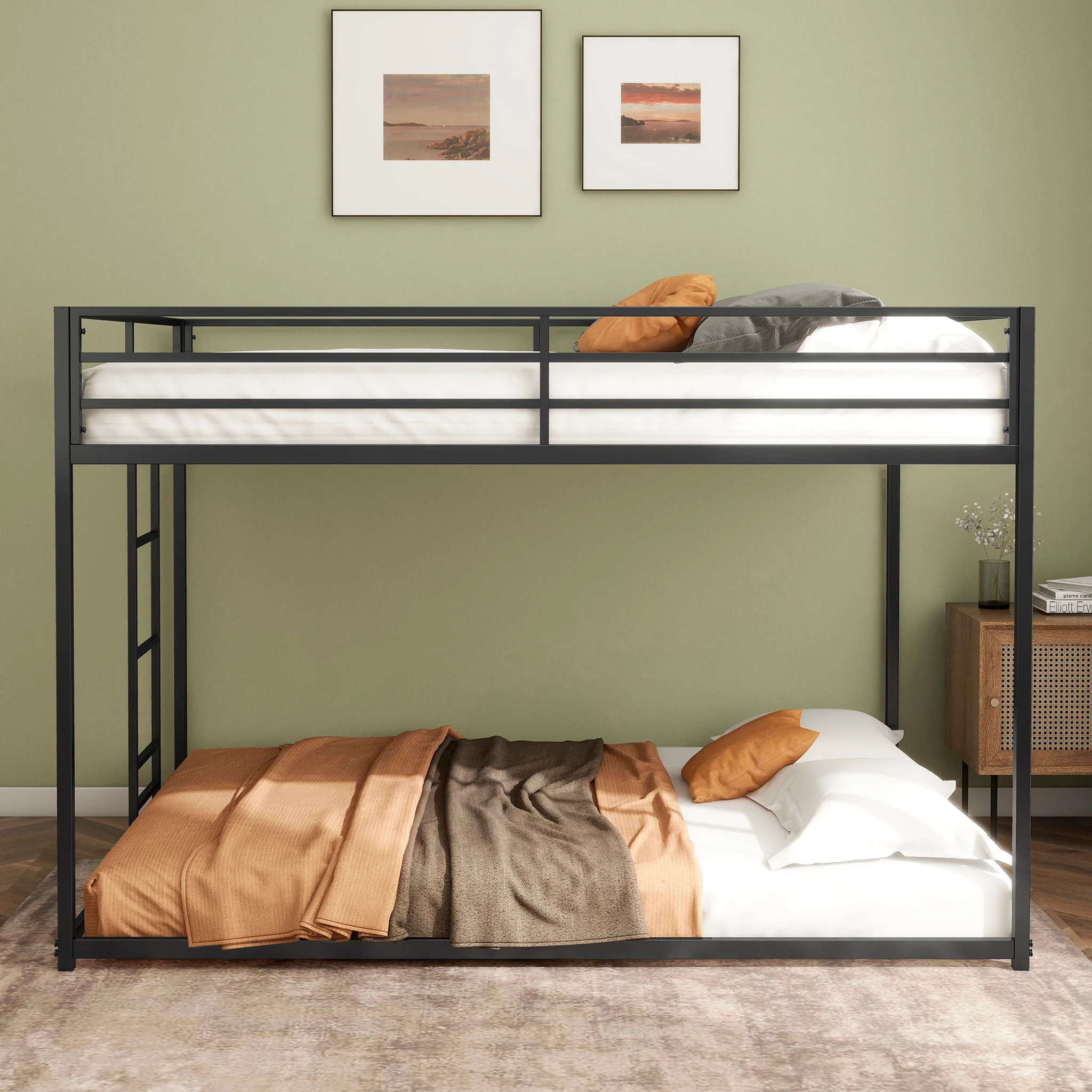 Adam - Full Over Full Bunk Bed - Black - Image 5