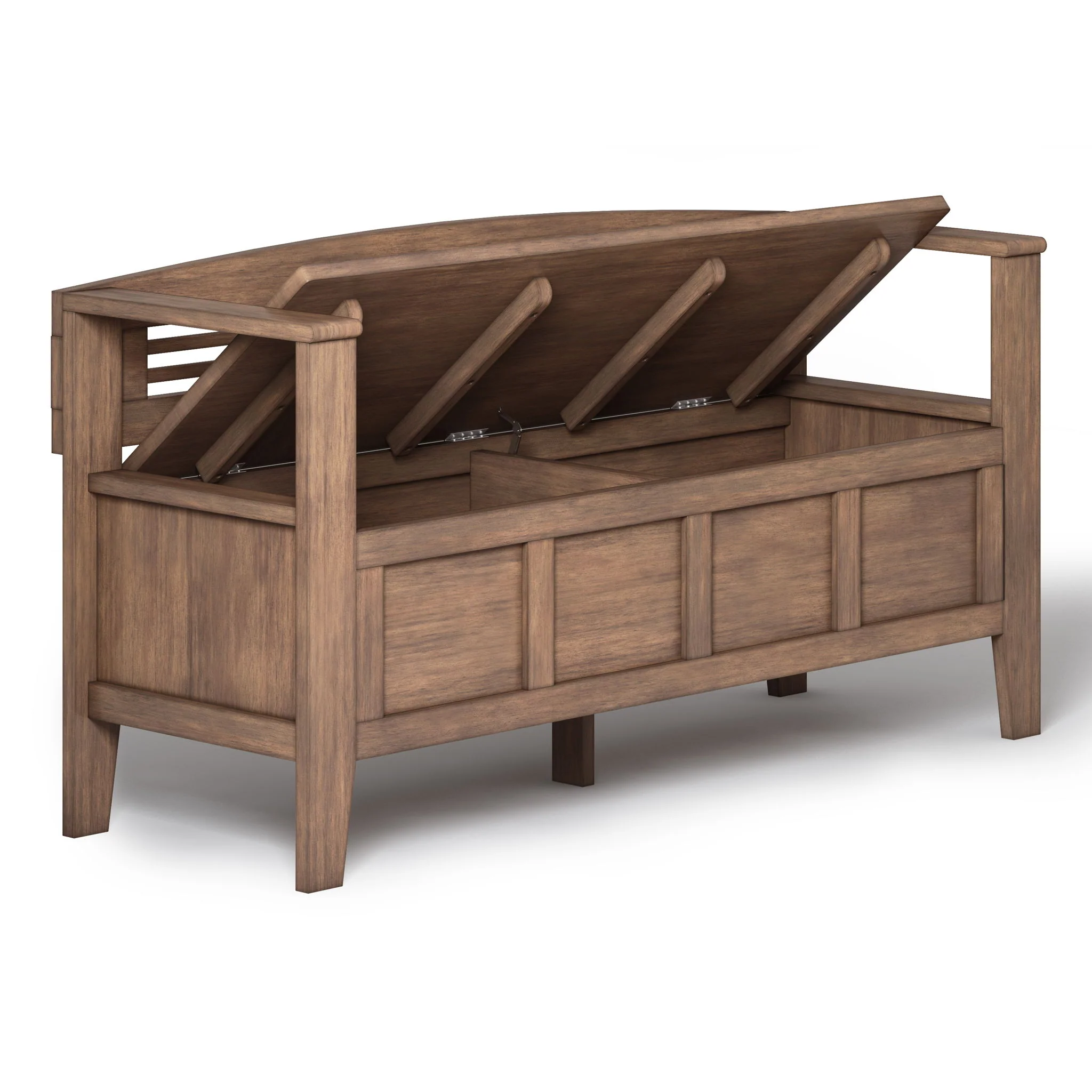 Adams - Entryway Storage Bench - Rustic Natural Aged Brown - Image 4