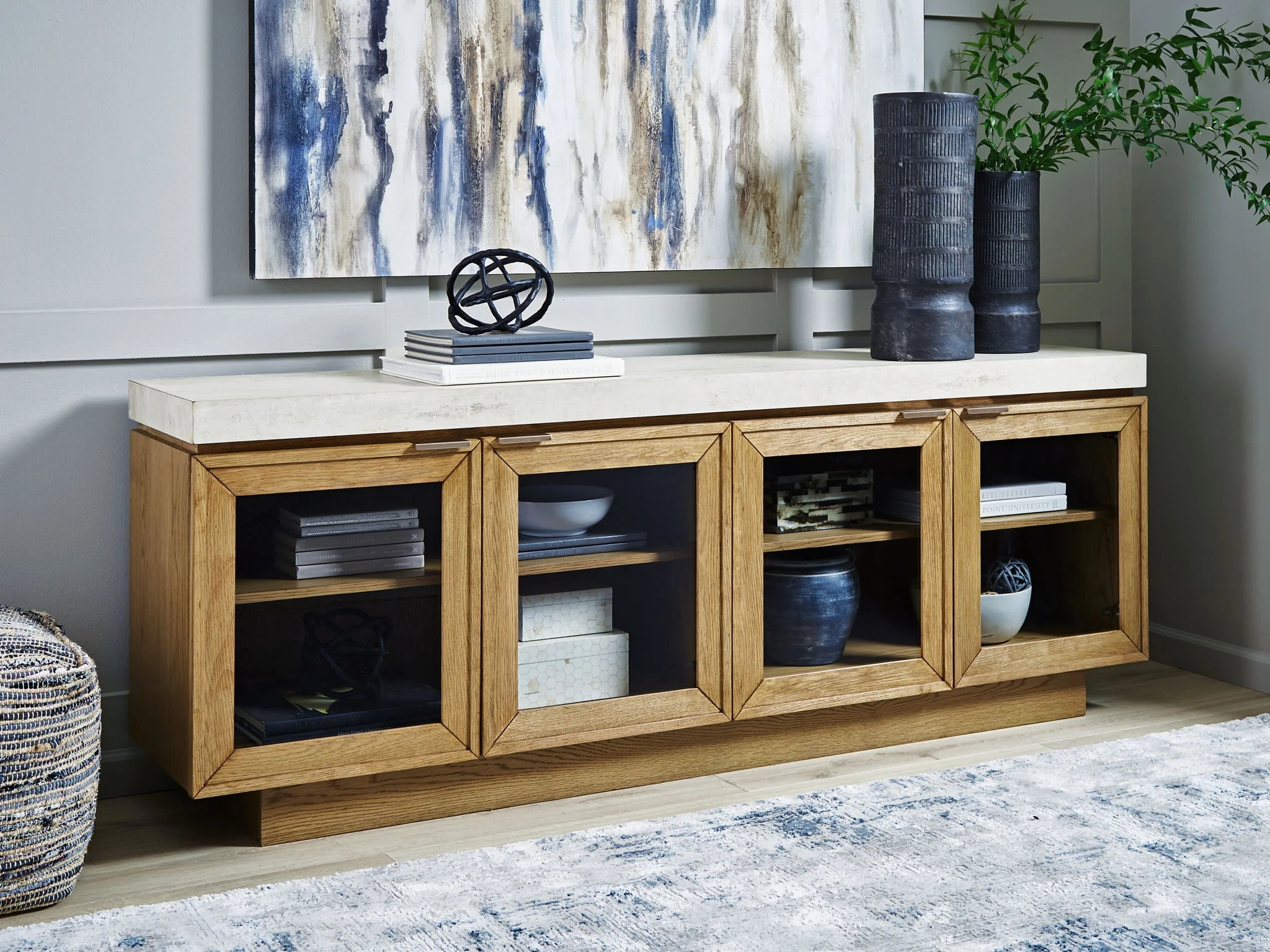Adanworth - Accent Cabinet - Light Brown / Gray - Image 5