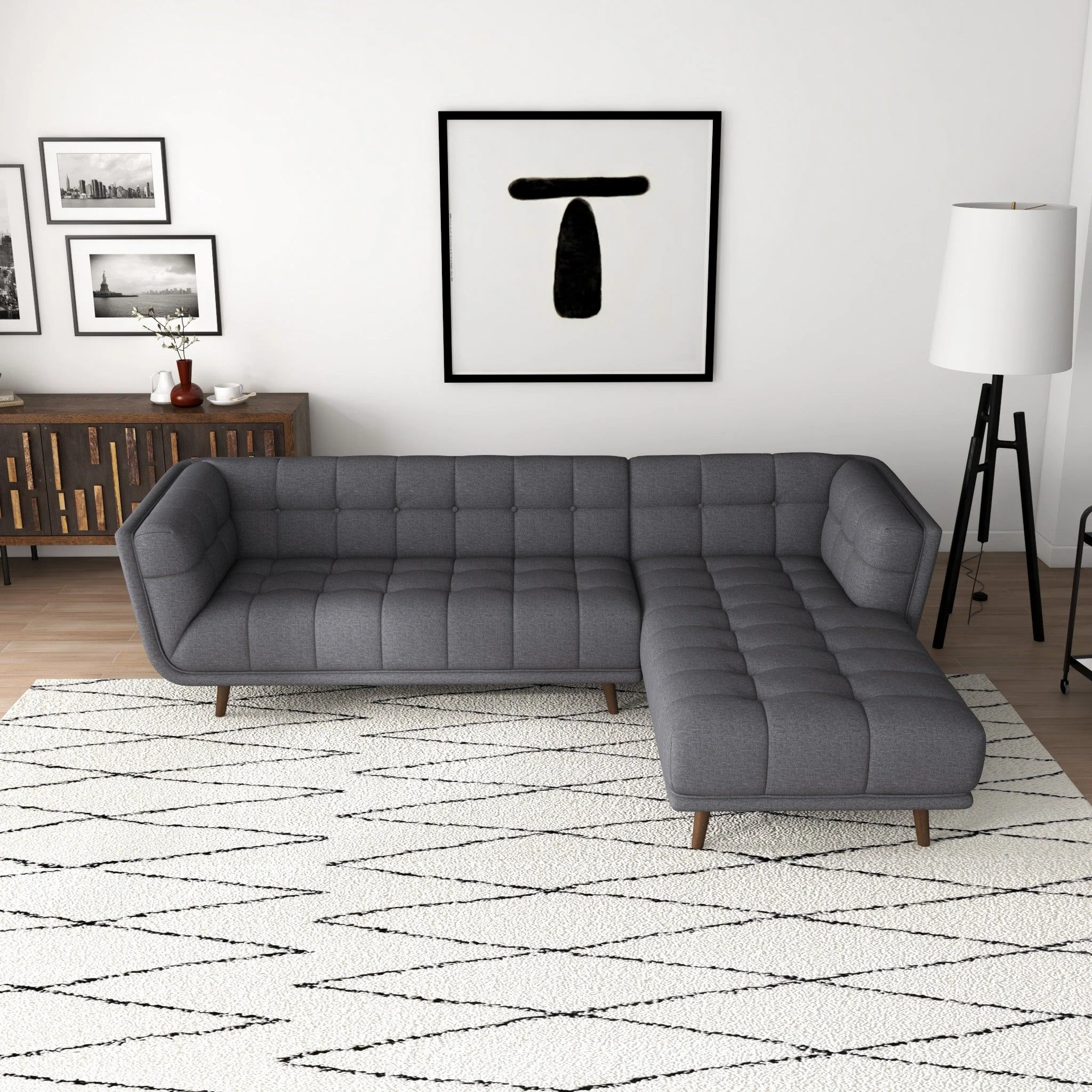 Addison - L Shape Sectional Sofa Tufted - Image 22