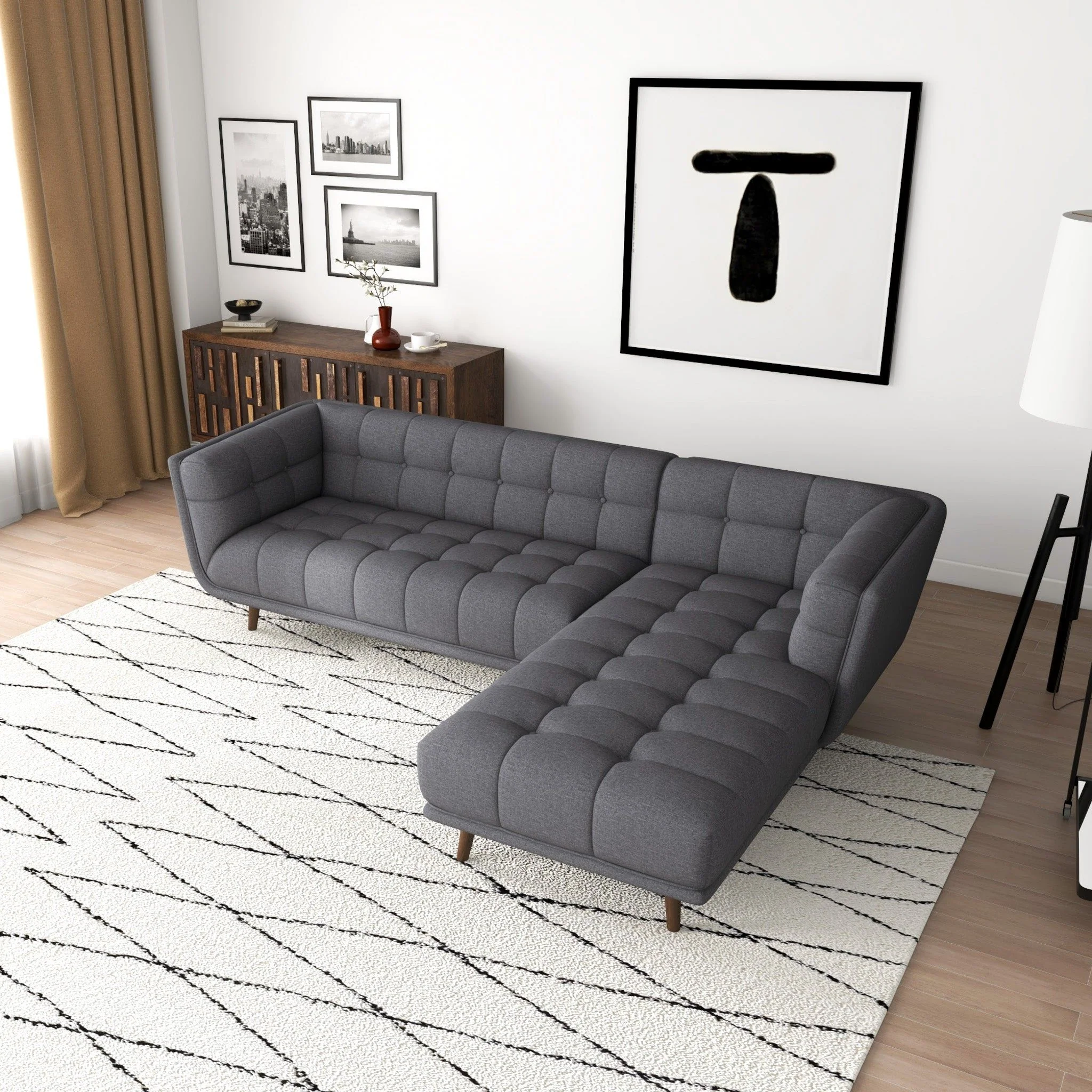Addison - L Shape Sectional Sofa Tufted - Image 35