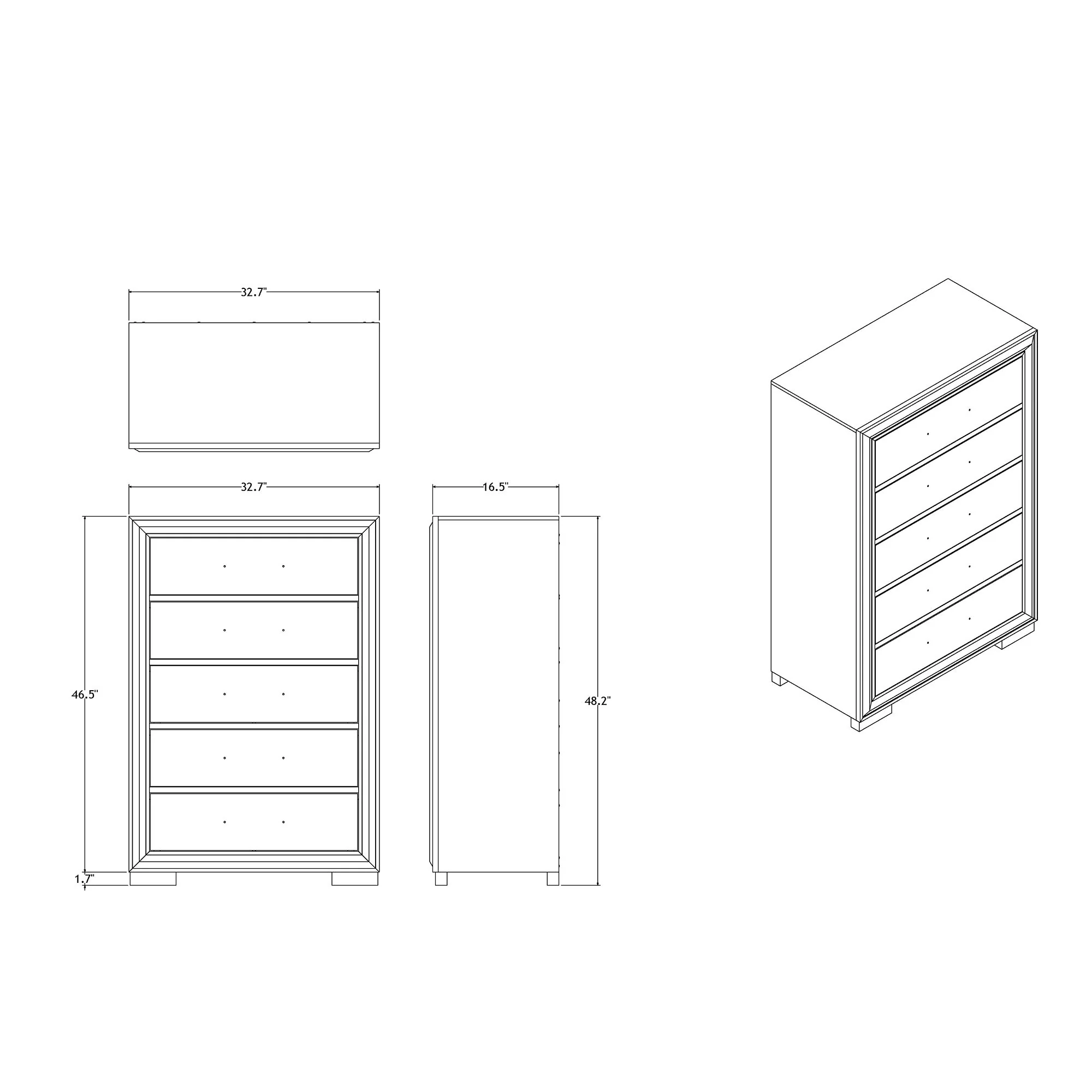 Adelaide - Chest 5 Drawer Storage Unit - Image 5