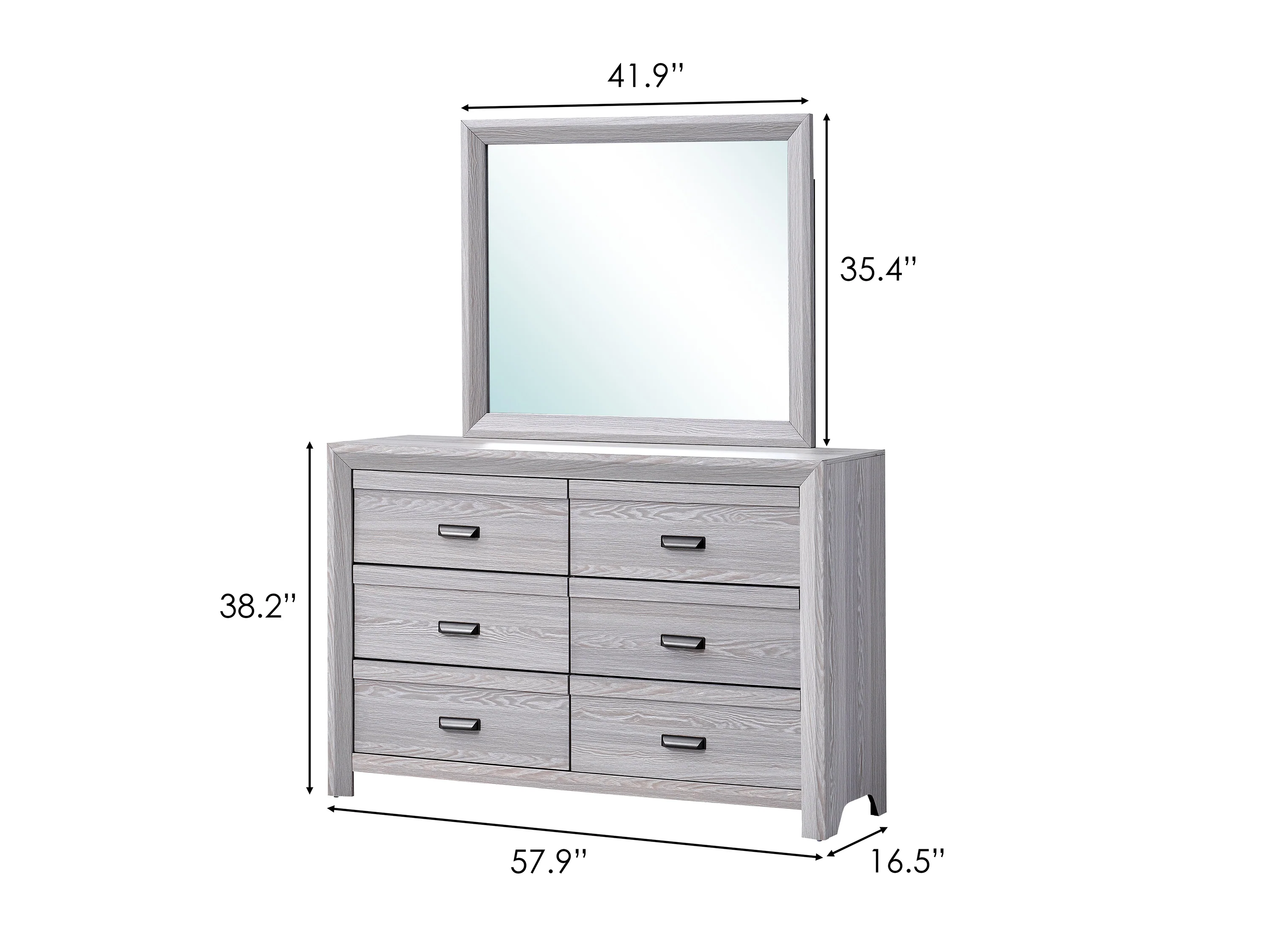Adelaide Dresser Mirror Drift Wood - Image 3