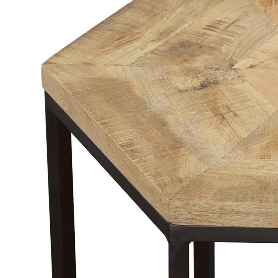 Adger - 2 Piece Hexagonal Nesting Tables - Natural And Black - Image 7