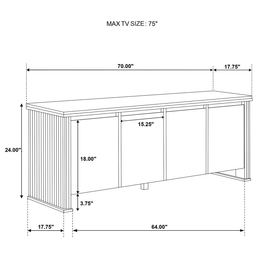 Adina - 70" TV Stand Media Console - Distressed Light Brown - Image 13
